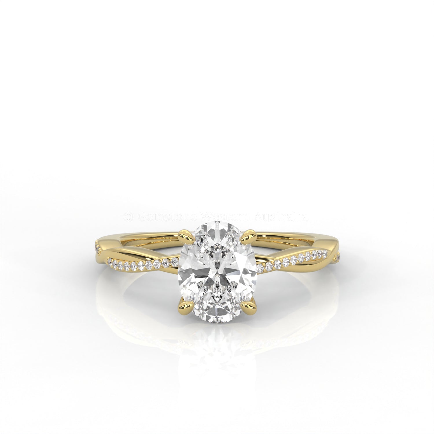 Ulur Solitaire Engagement Ring – Pavé Twist Band