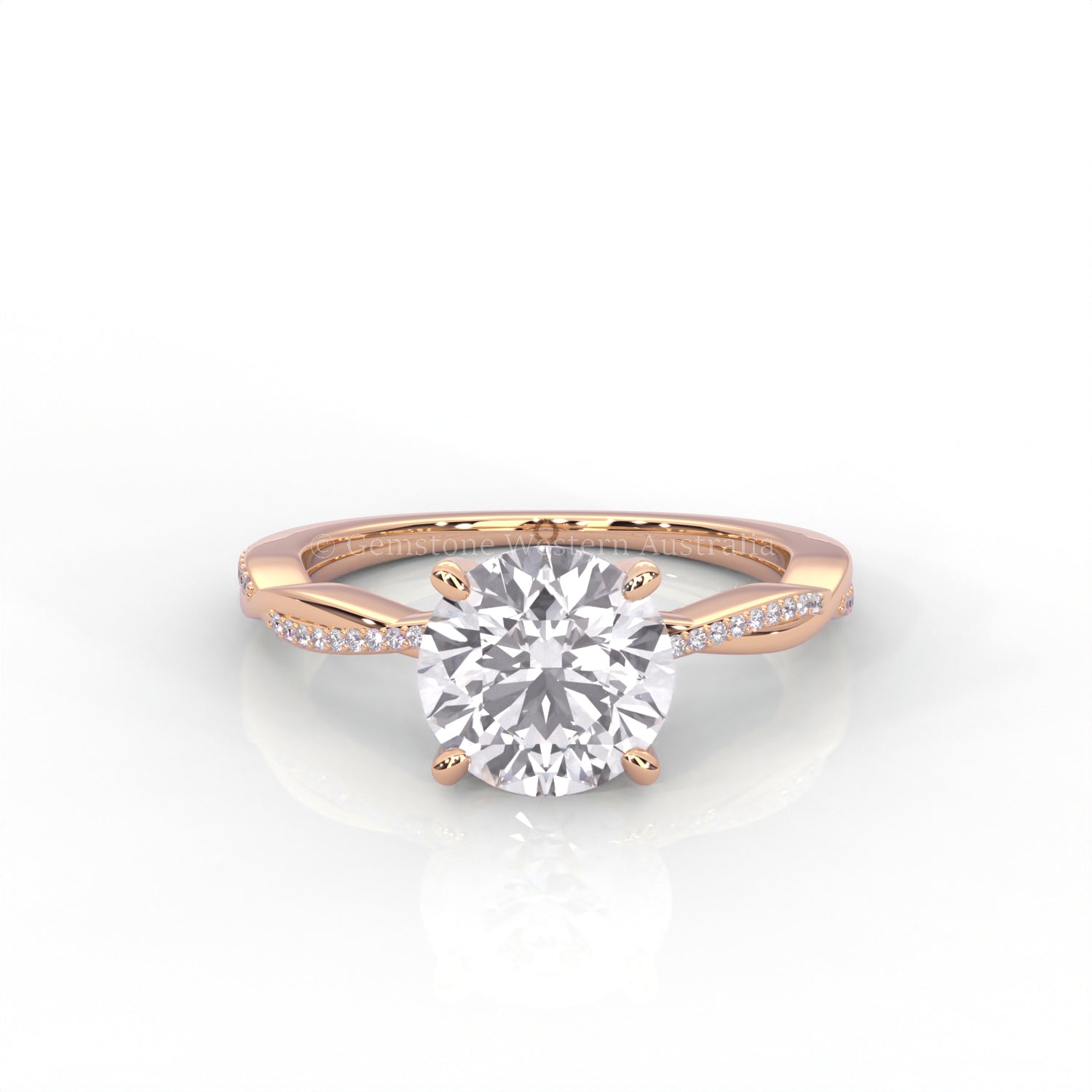 Ulur Solitaire Engagement Ring – Pavé Twist Band