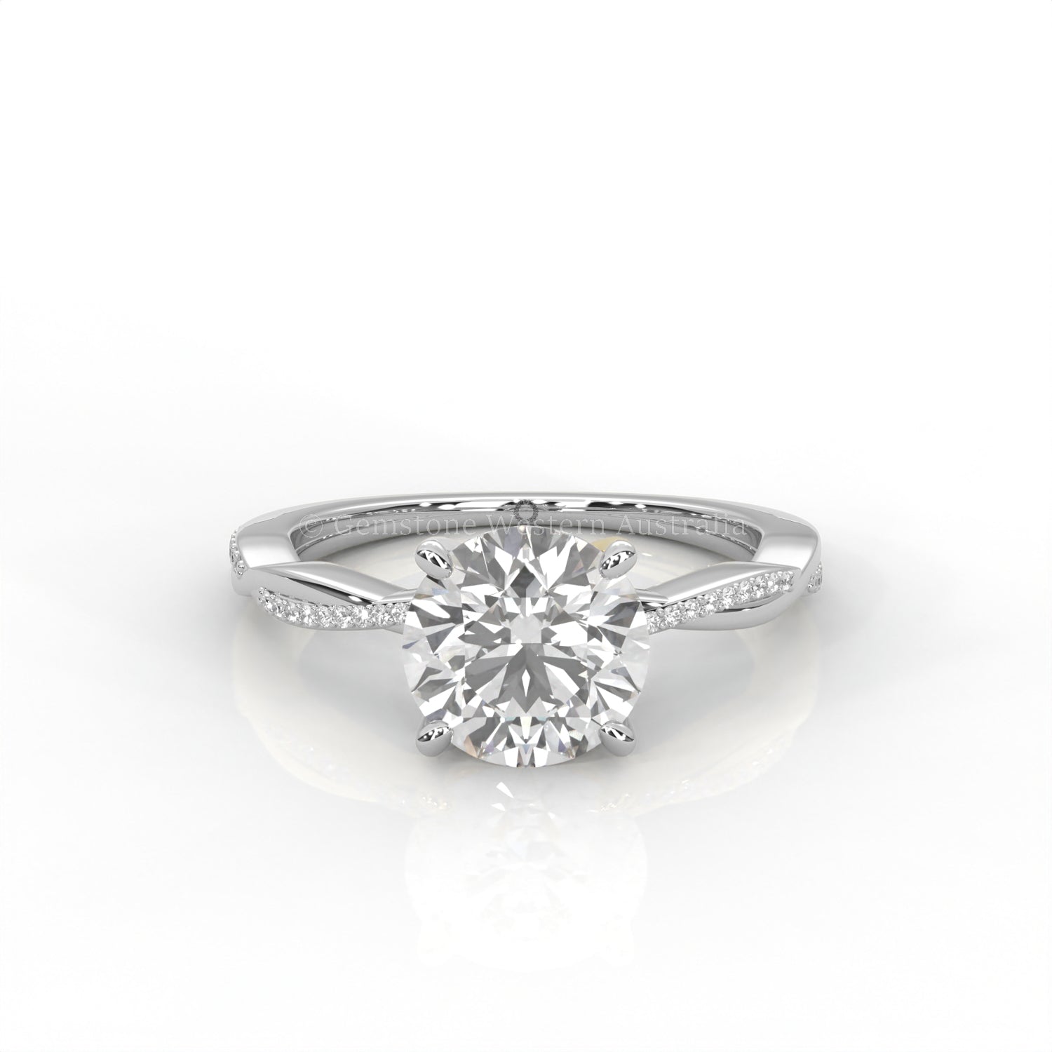 Ulur Solitaire Engagement Ring – Pavé Twist Band