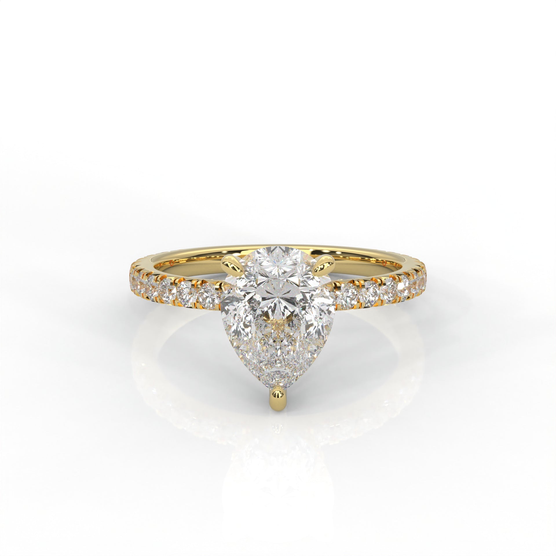 The Everly - Solitaire with Pavé Diamond Band