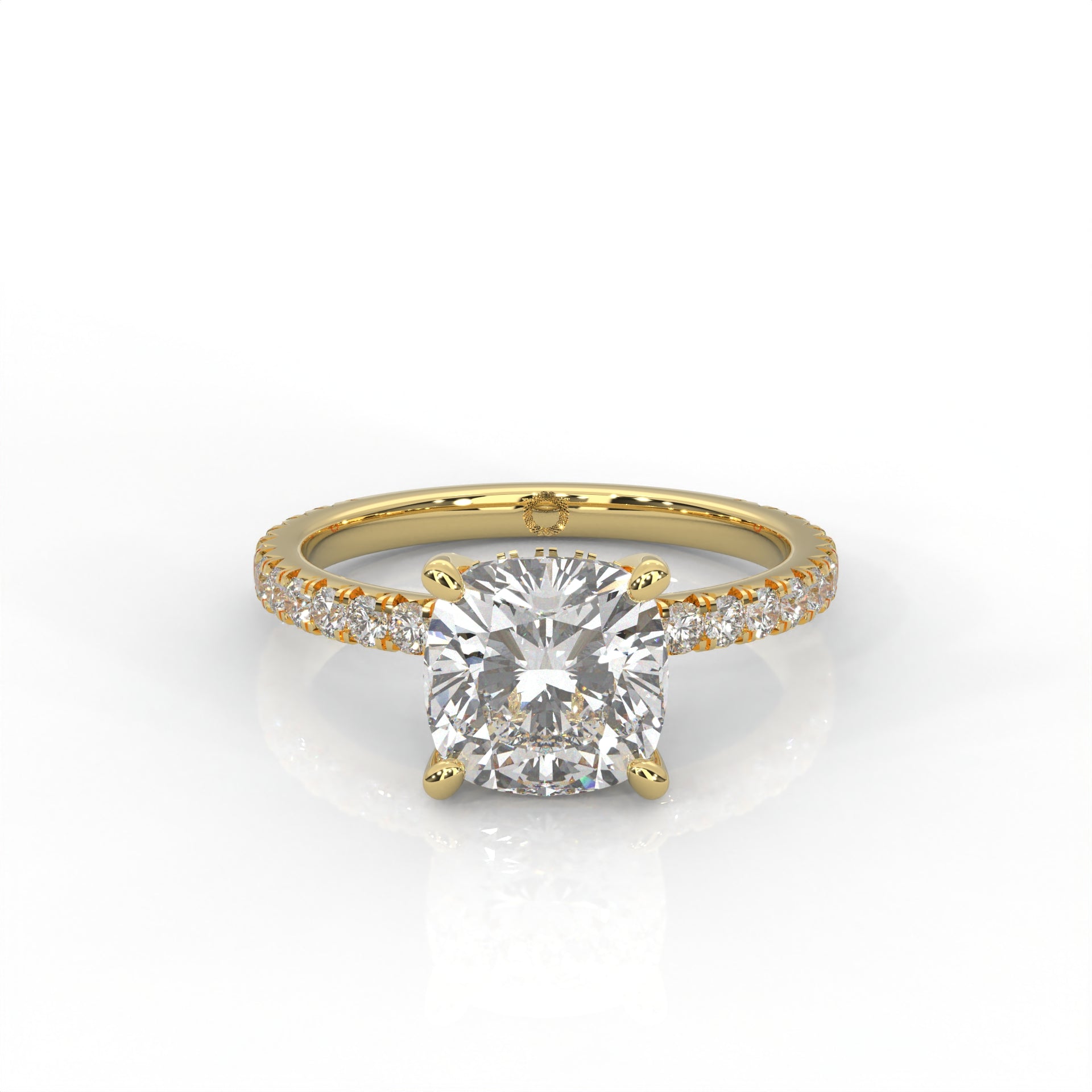 The Everly - Solitaire with Pavé Diamond Band