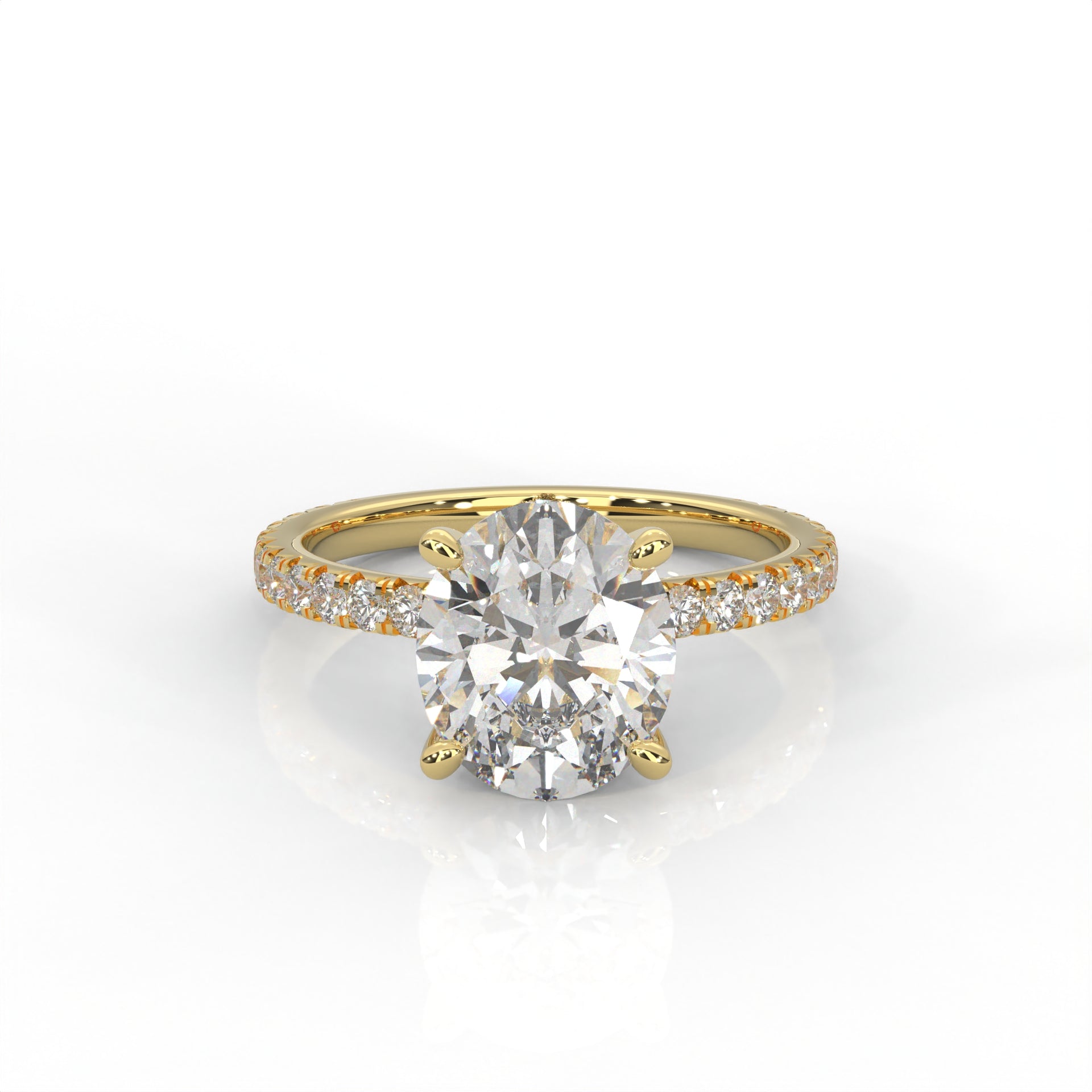 The Everly - Solitaire with Pavé Diamond Band