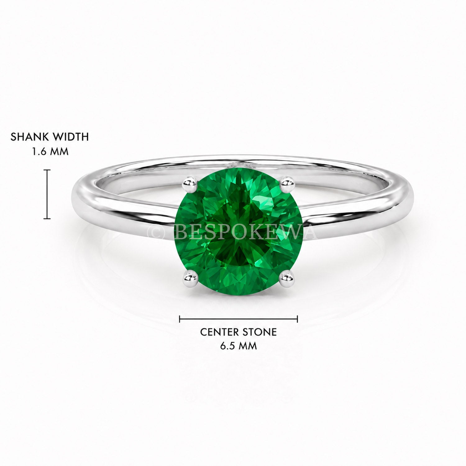 The Solara - Solitaire in Classic Prong Setting — Lab-Grown Emerald, 2ct