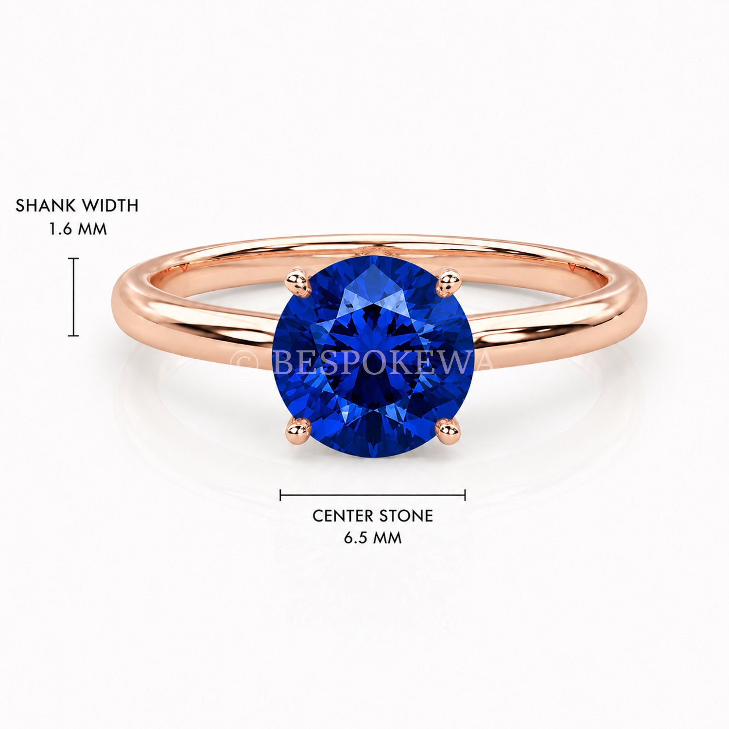 The Solara - Solitaire in Classic Prong Setting — Lab-Grown Sapphire, 2.5ct