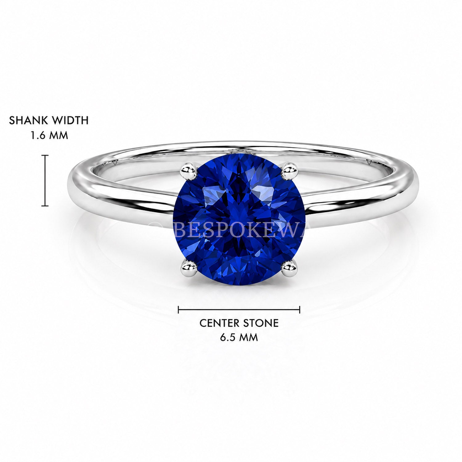 The Solara - Solitaire in Classic Prong Setting — Lab-Grown Sapphire, 2.5ct
