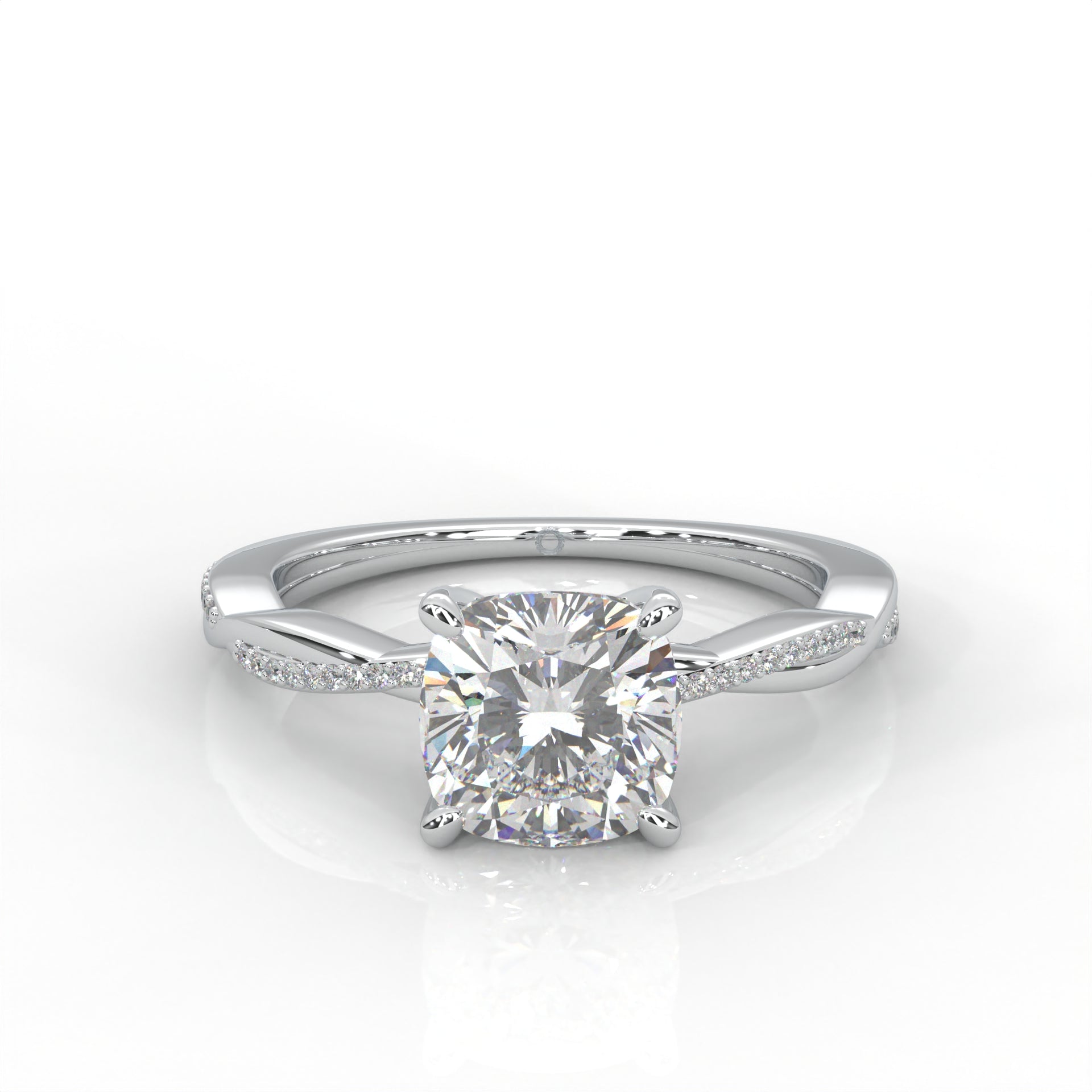 Ulur Solitaire Engagement Ring – Pavé Twist Band