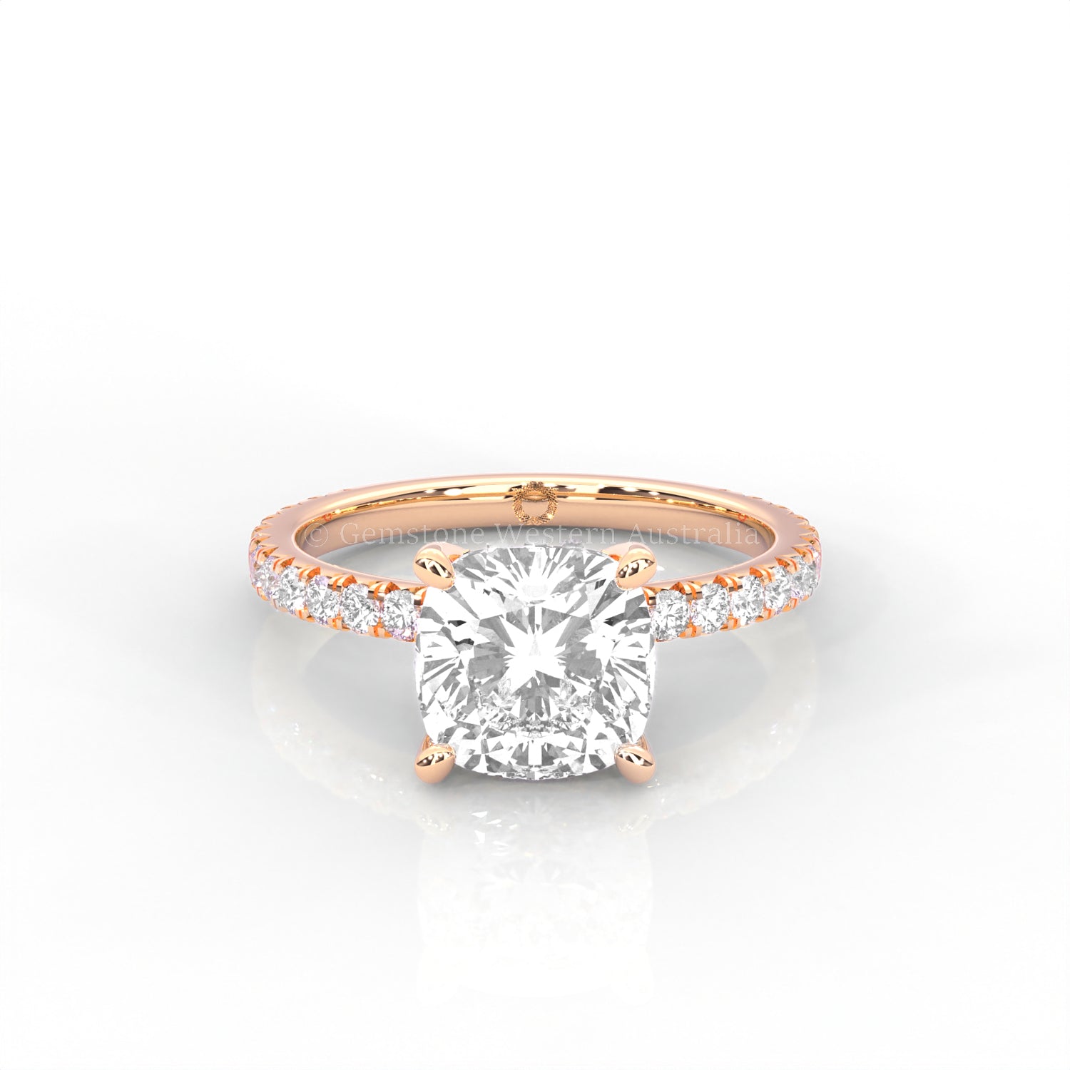 The Everly - Solitaire with Pavé Diamond Band