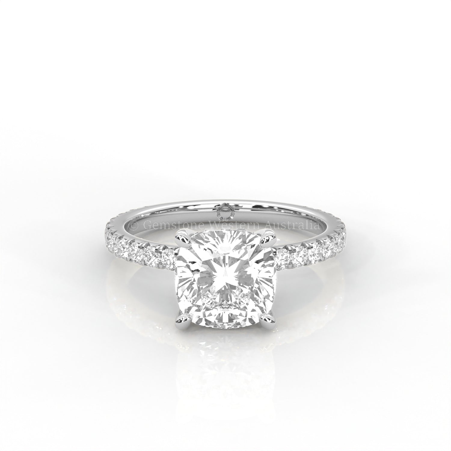 The Everly - Solitaire with Pavé Diamond Band