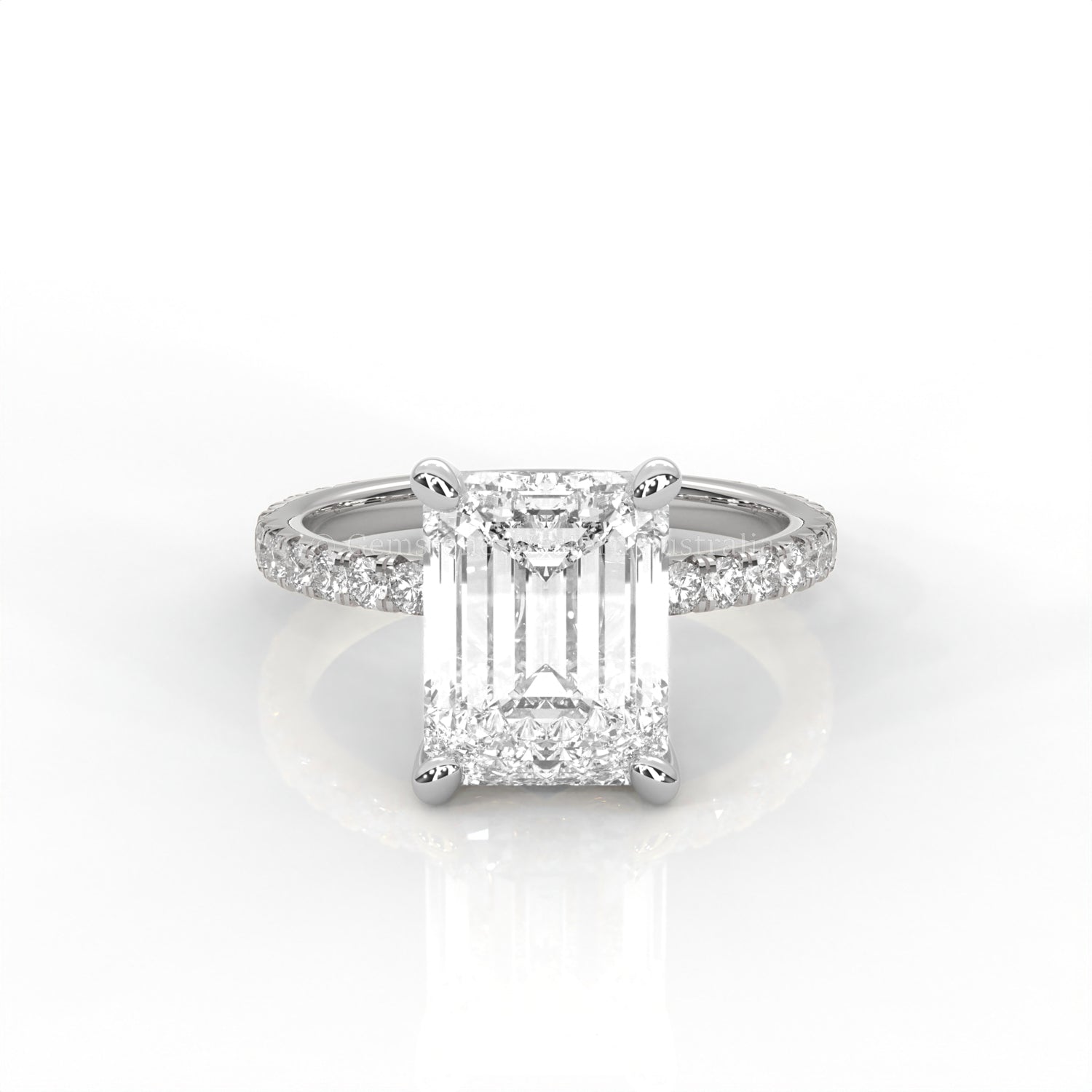 The Everly - Solitaire with Pavé Diamond Band
