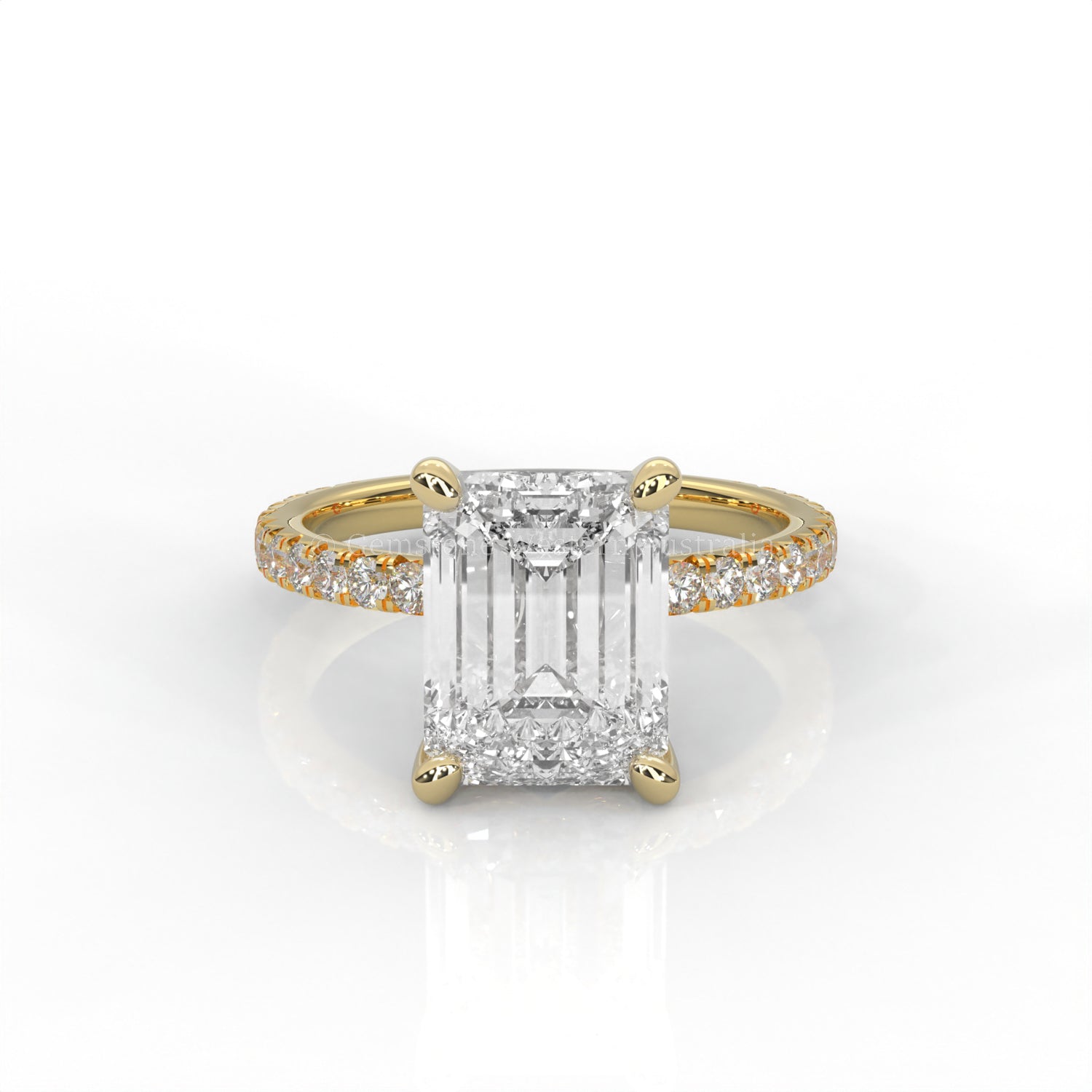 The Everly - Solitaire with Pavé Diamond Band