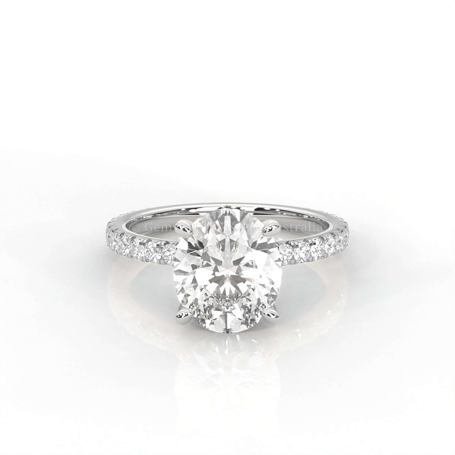 The Everly - Solitaire with Pavé Diamond Band