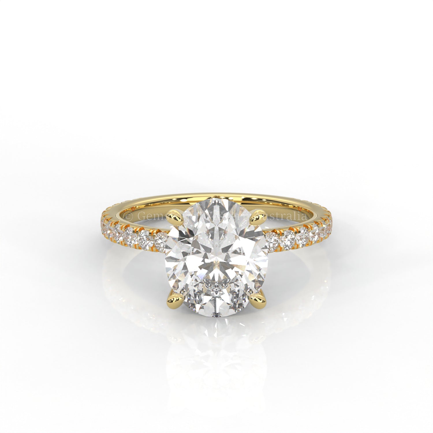 The Everly - Solitaire with Pavé Diamond Band
