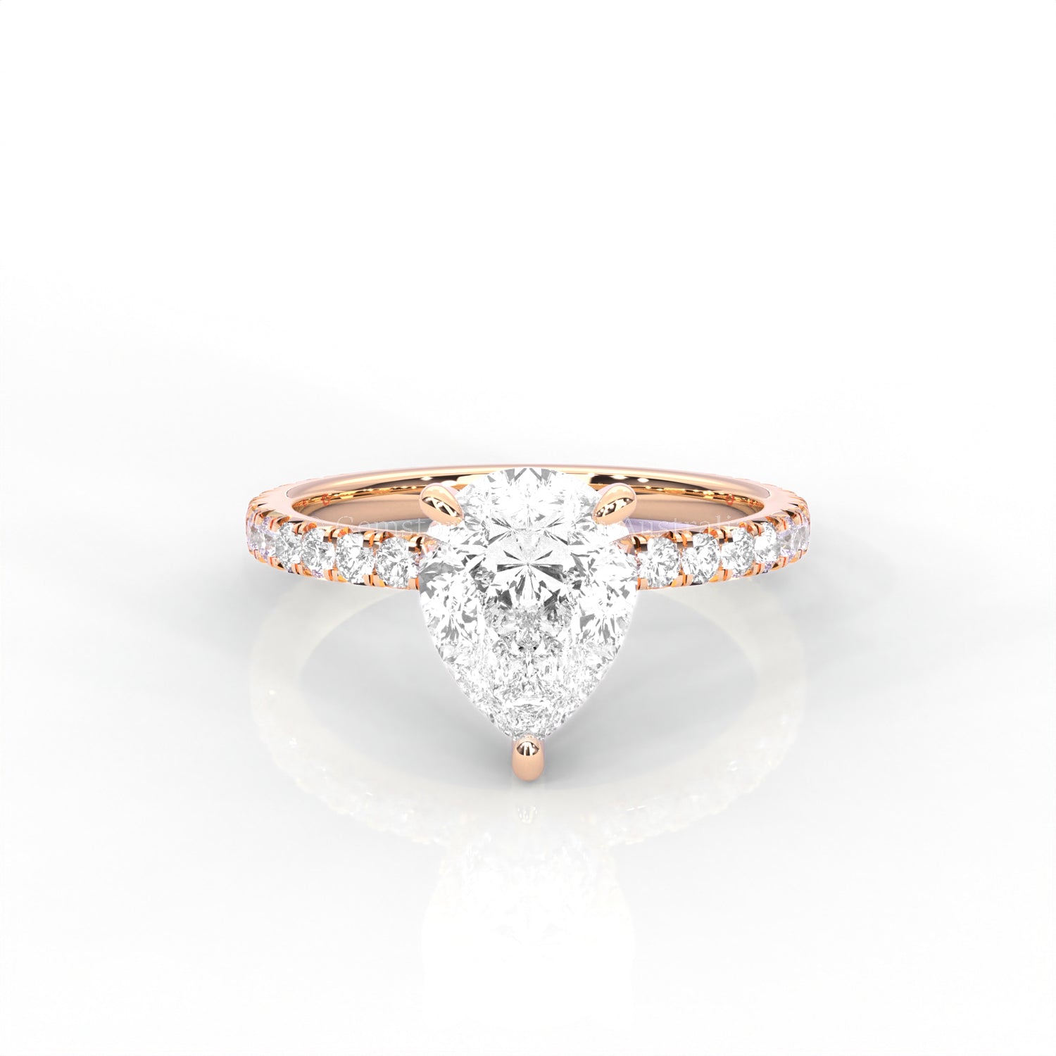 The Everly - Solitaire with Pavé Diamond Band