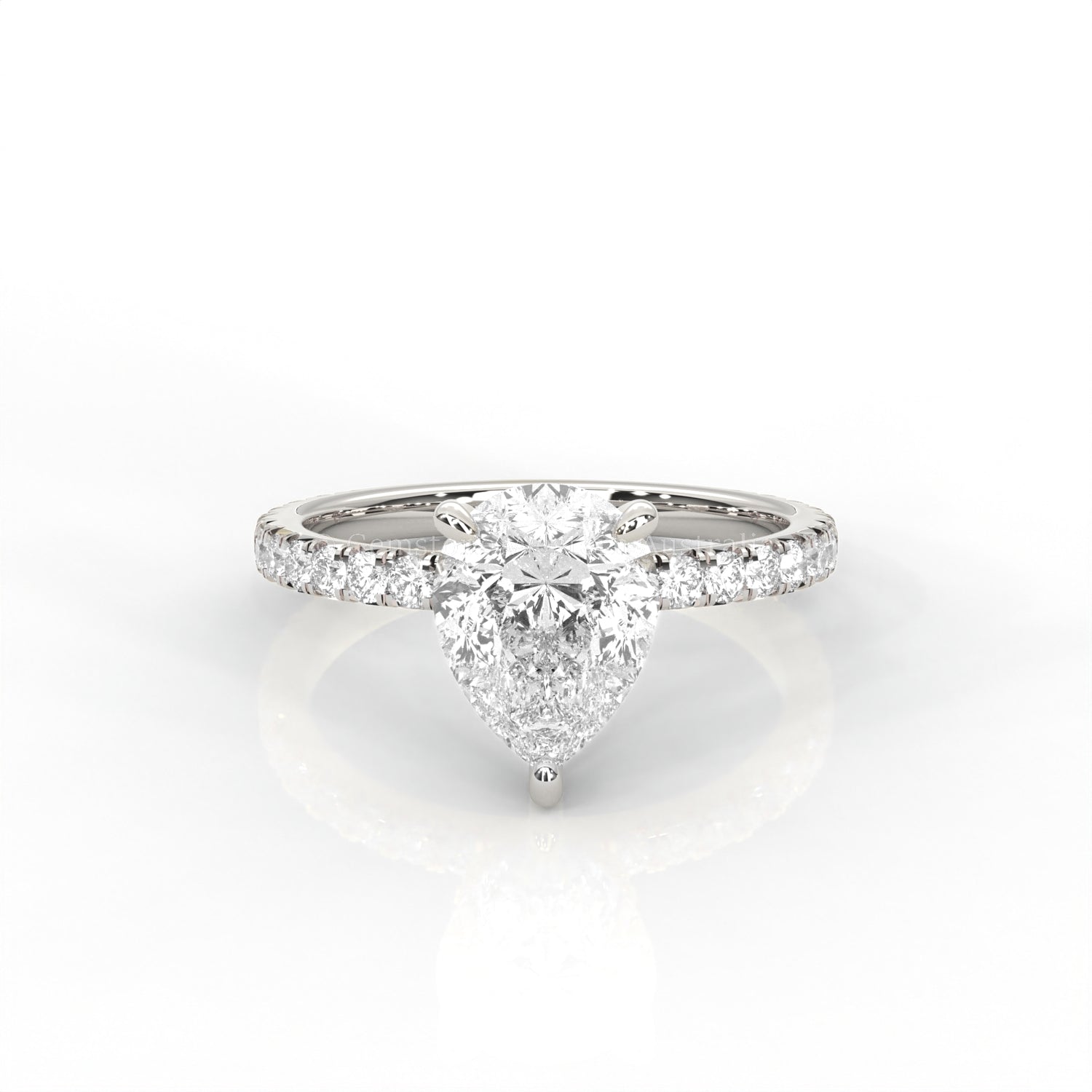 The Everly - Solitaire with Pavé Diamond Band