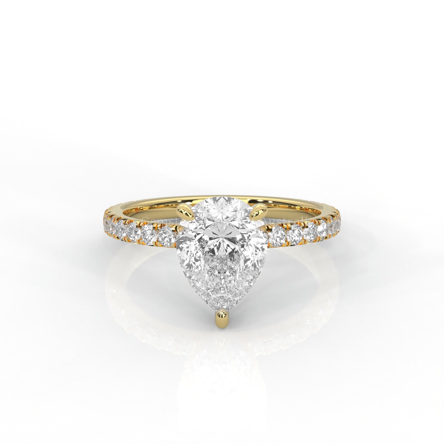 The Everly - Solitaire with Pavé Diamond Band