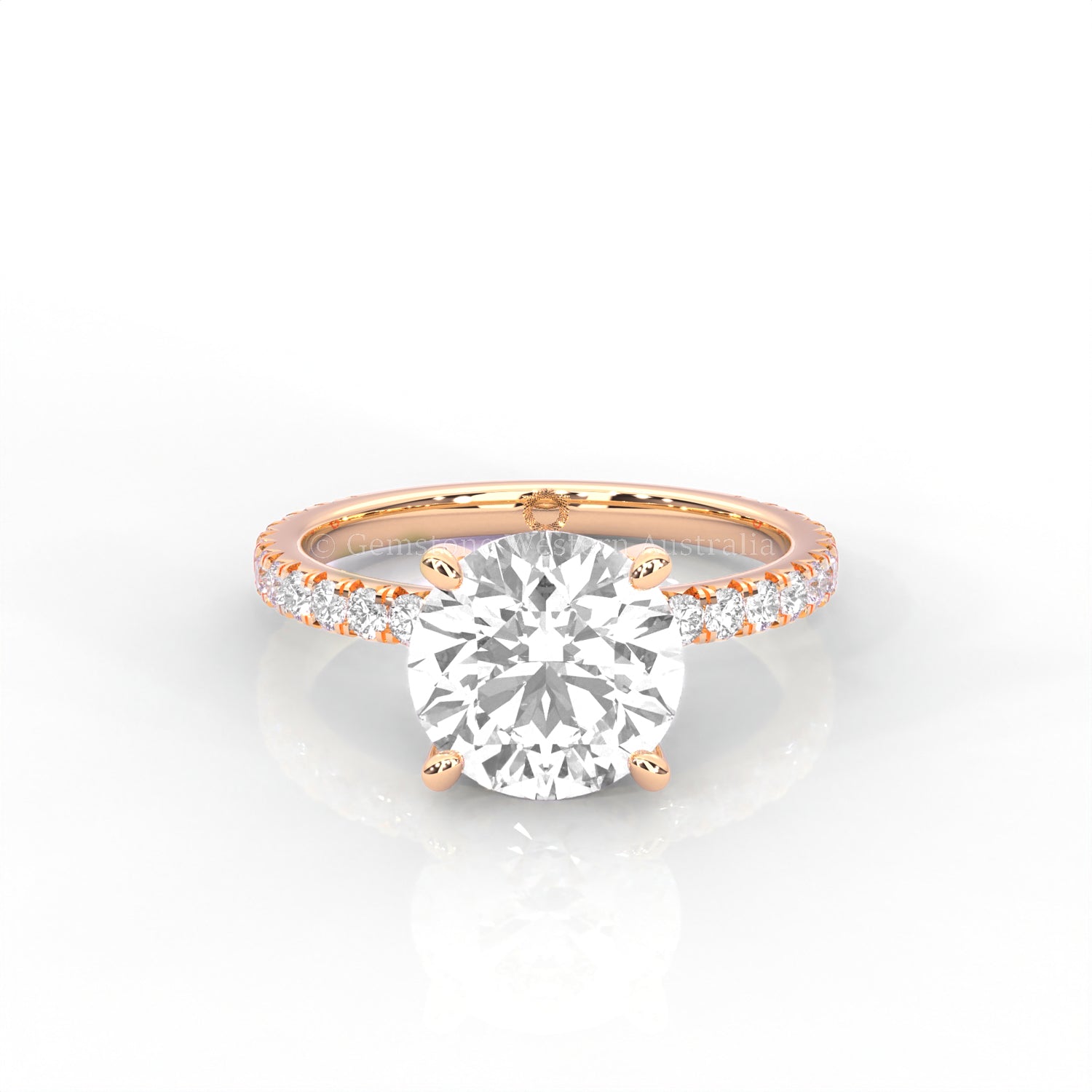 The Everly - Solitaire with Pavé Diamond Band
