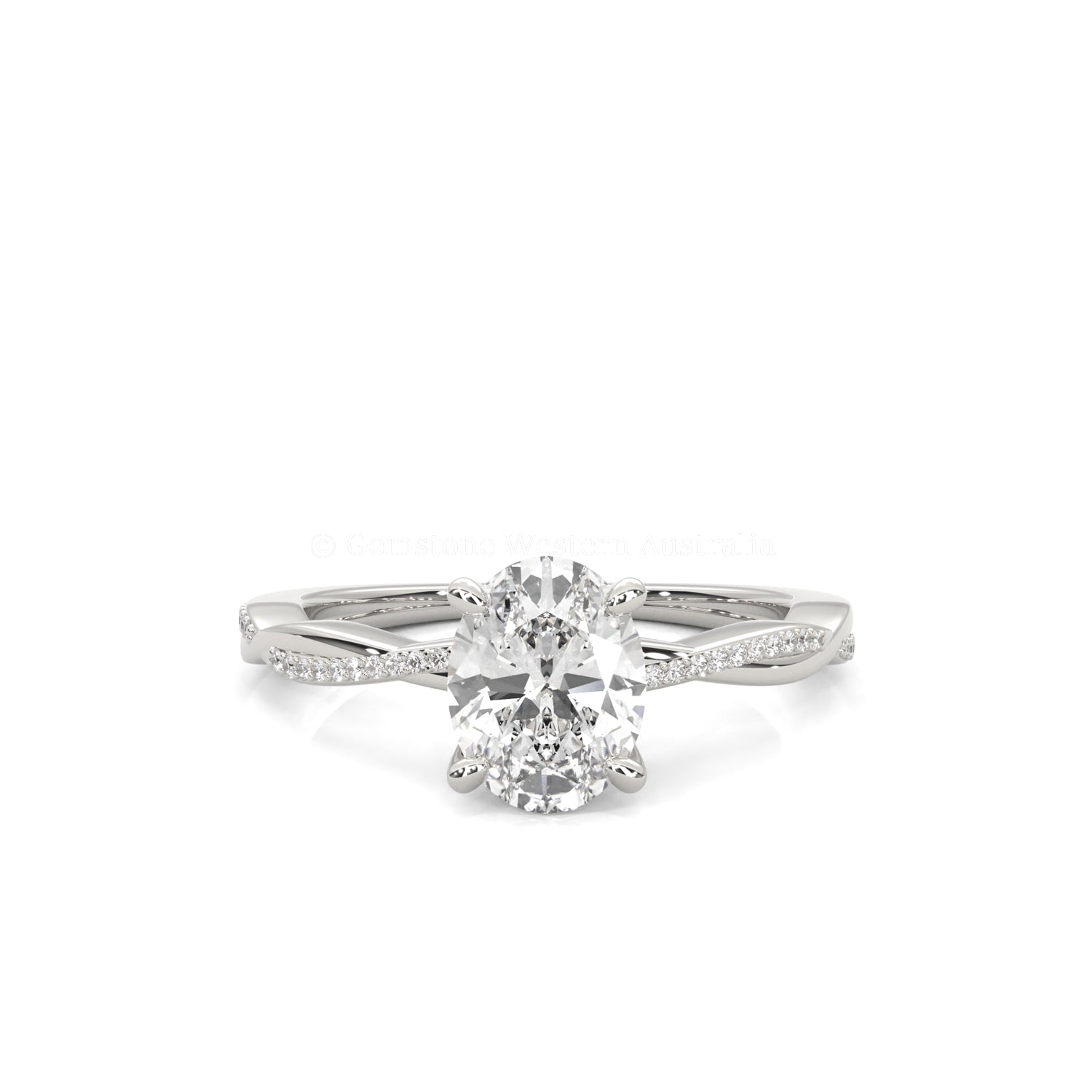 Ulur Solitaire Engagement Ring – Pavé Twist Band