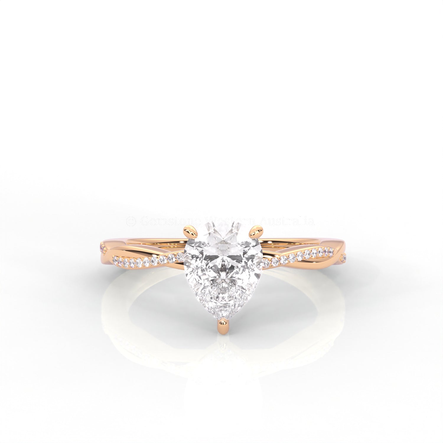 Ulur Solitaire Engagement Ring – Pavé Twist Band
