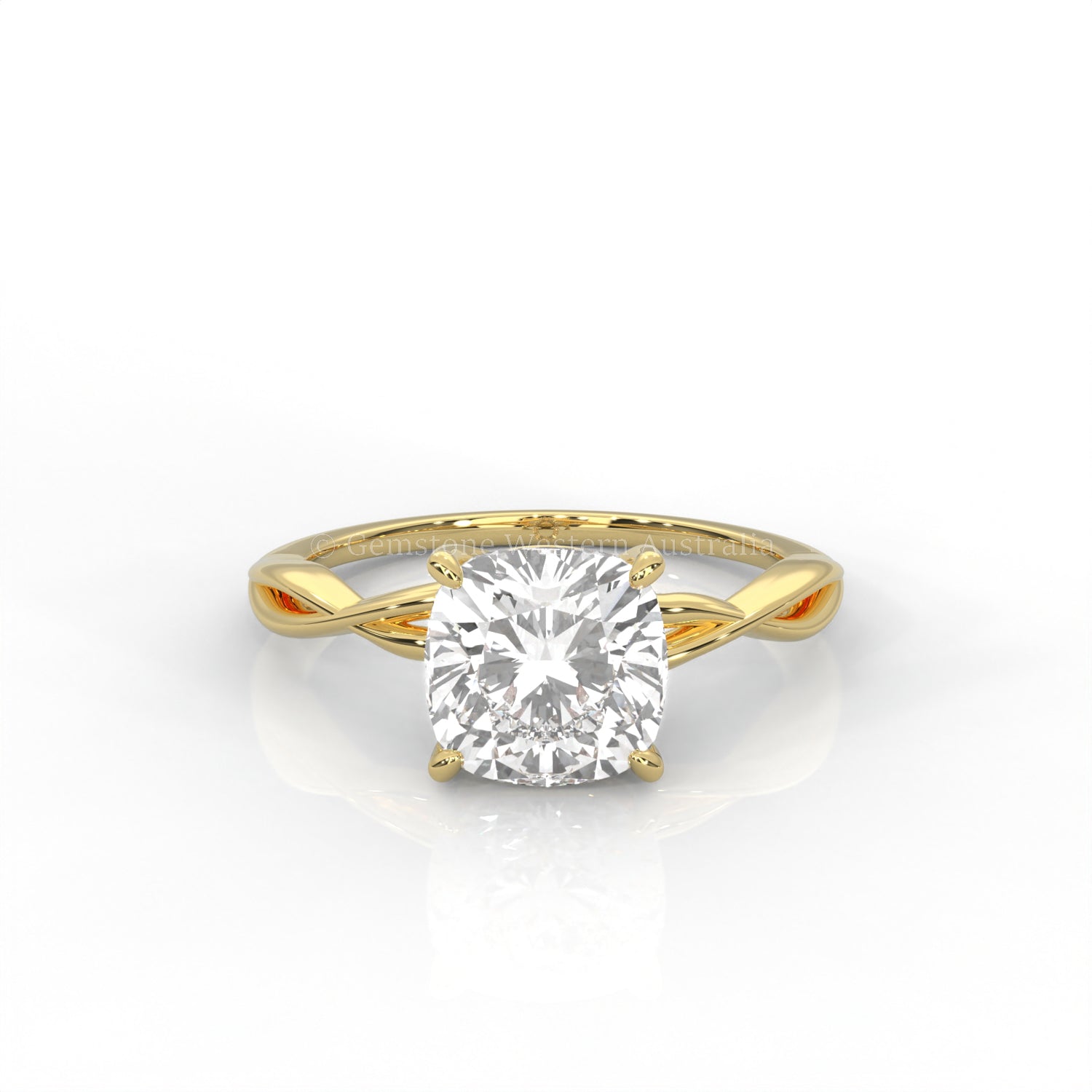 The Serene - Solitaire With Twisted band And Prong Setting