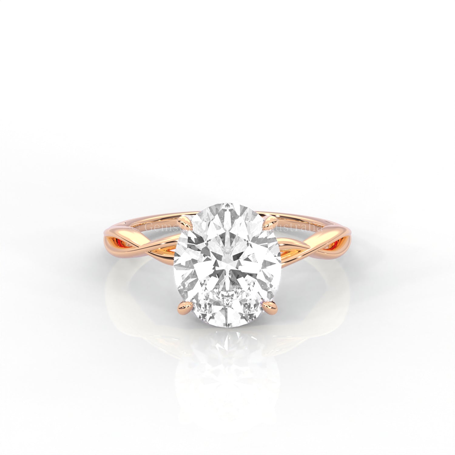 The Serene - Solitaire With Twisted band And Prong Setting