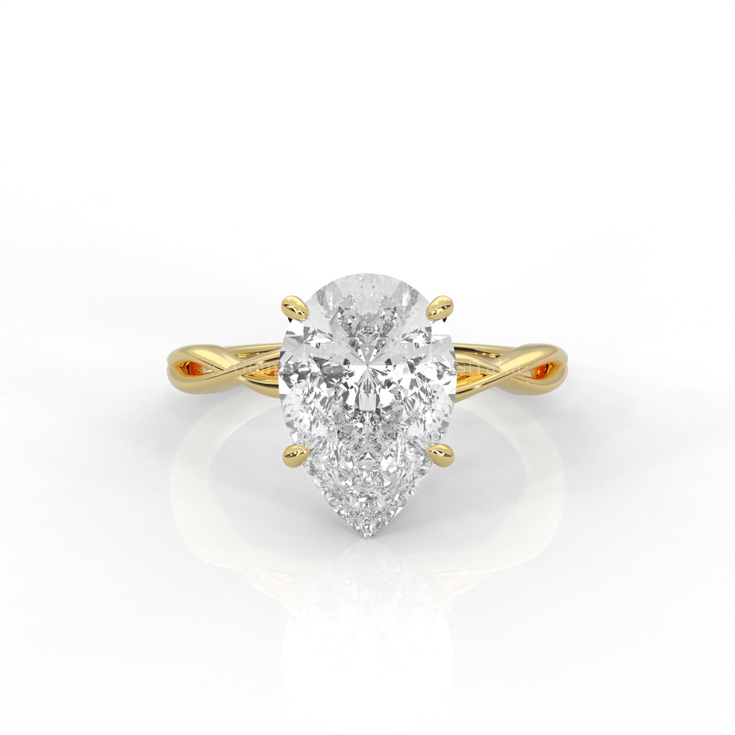 The Serene - Solitaire With Twisted band And Prong Setting