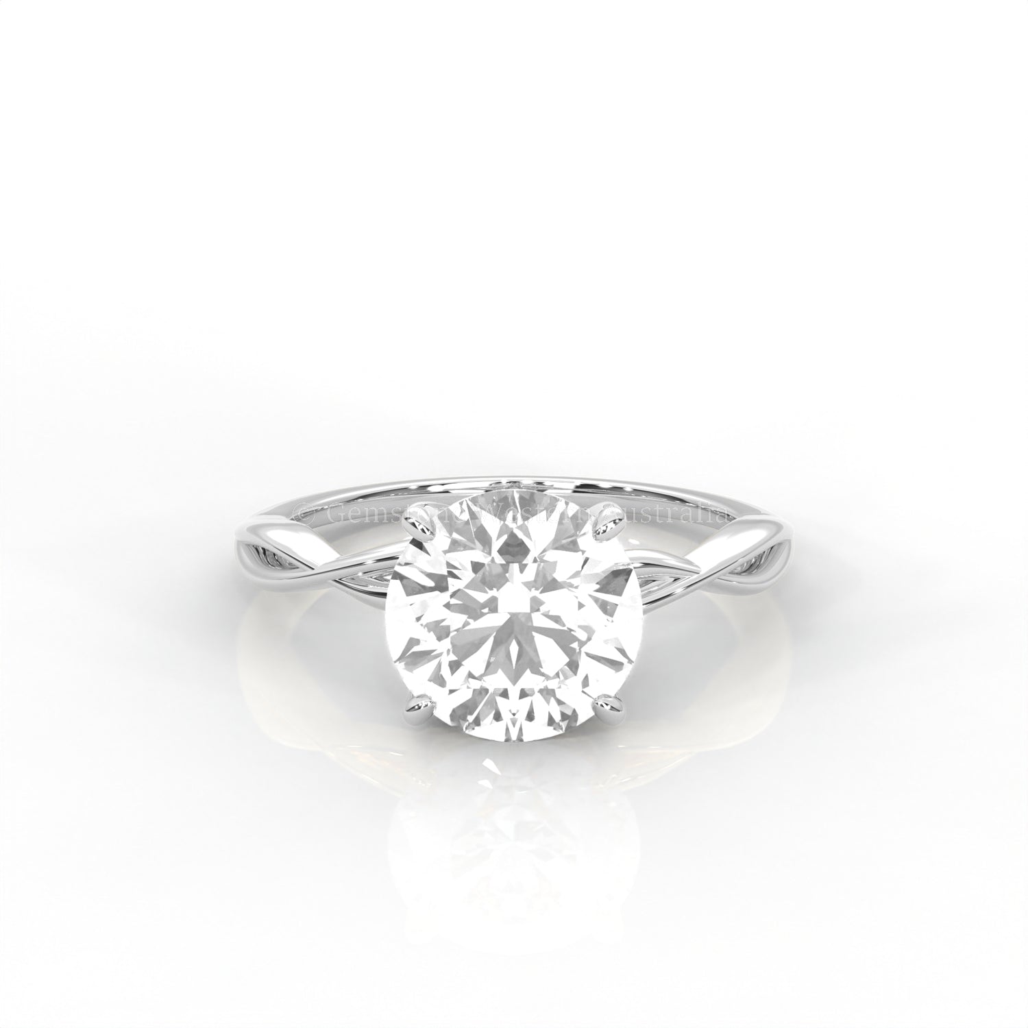 The Serene - Solitaire With Twisted band And Prong Setting