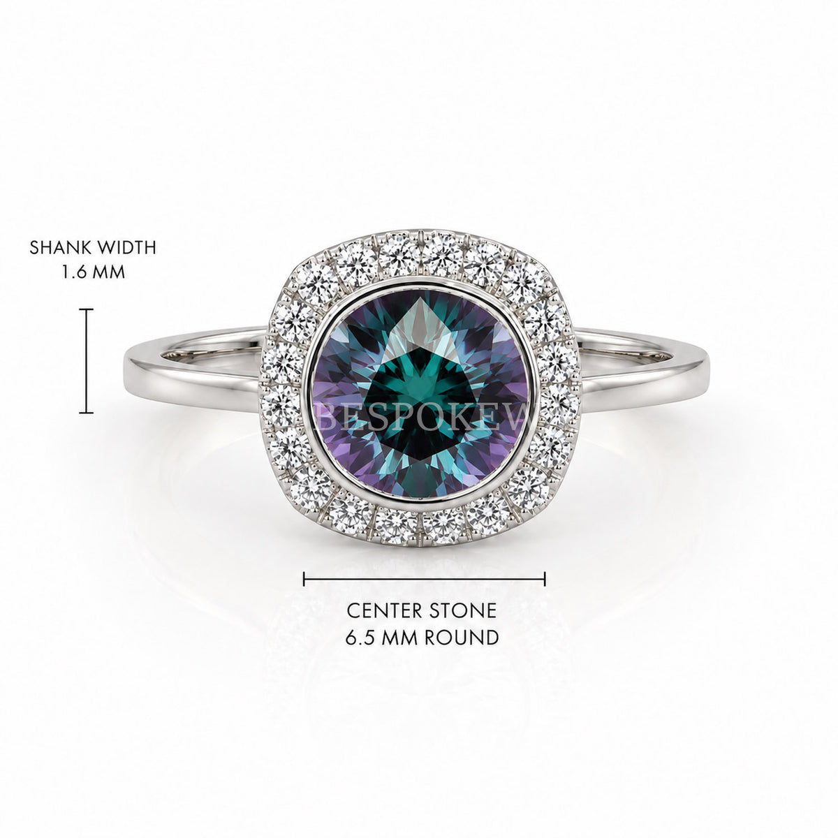 The Aria - Halo Engagement Ring — Lab-Grown Alexandrite, 2ct