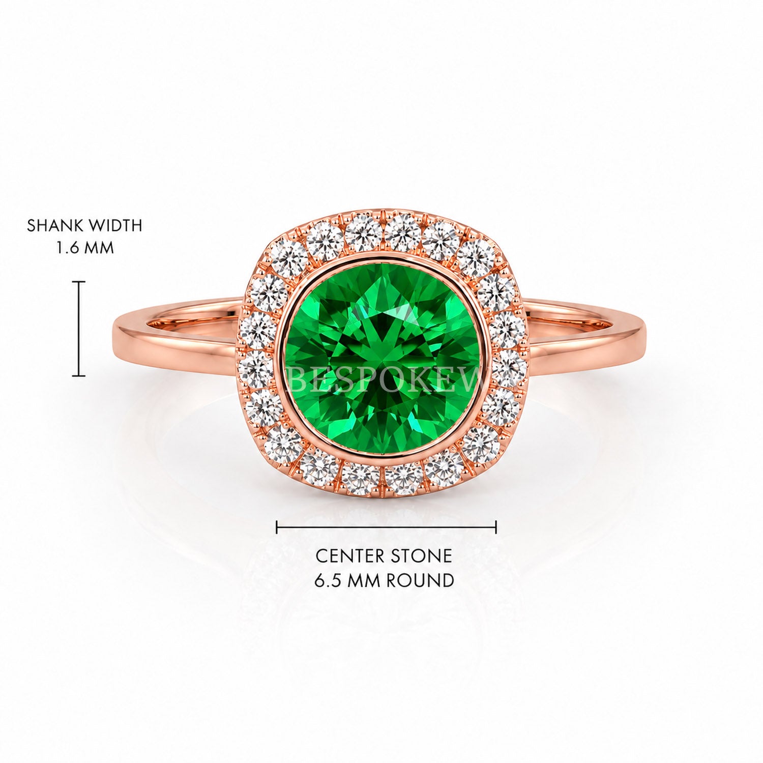 The Aria - Halo Engagement Ring — Lab-Grown Emerald, 2ct