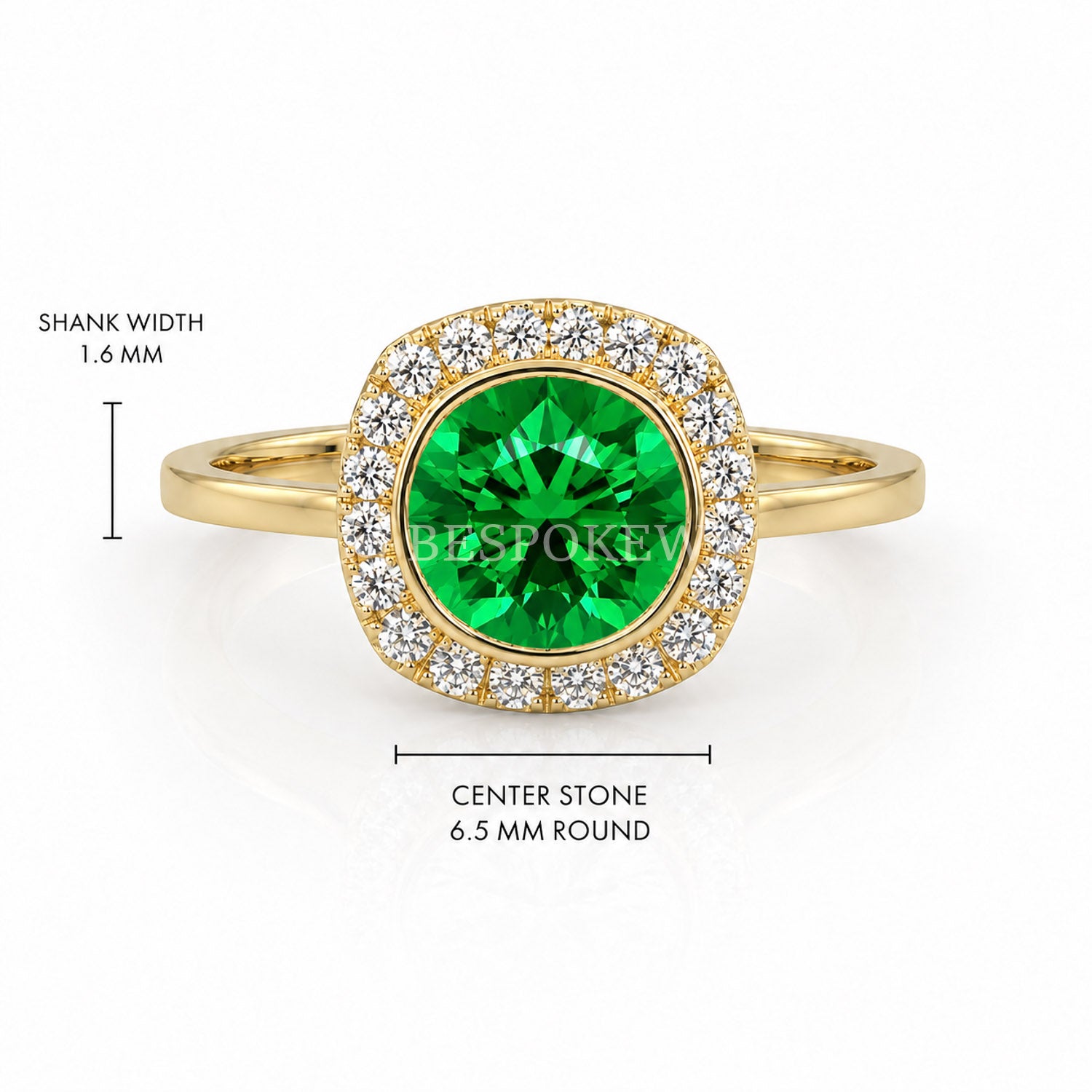 The Aria - Halo Engagement Ring — Lab-Grown Emerald, 2ct