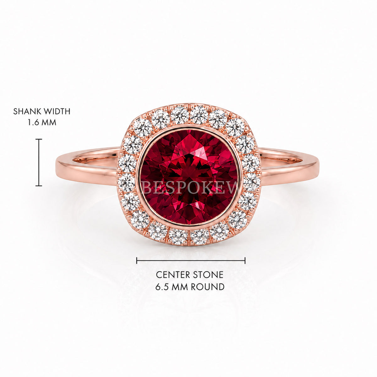 The Aria - Halo Engagement Ring — Lab-Grown Ruby, 3ct