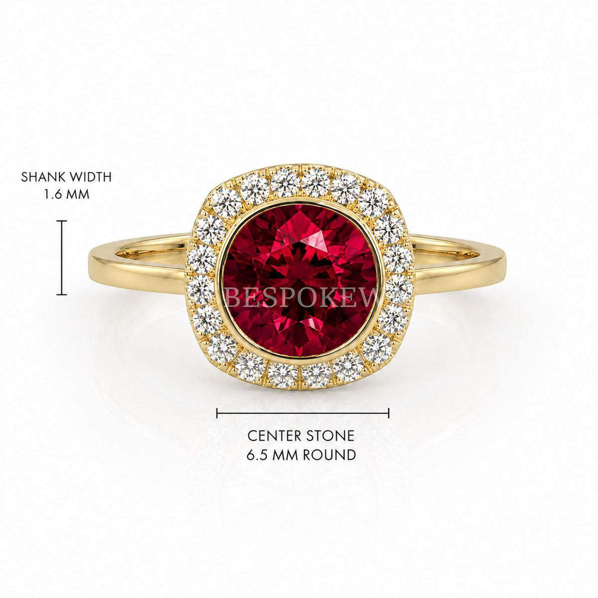 The Aria - Halo Engagement Ring — Lab-Grown Ruby, 3ct