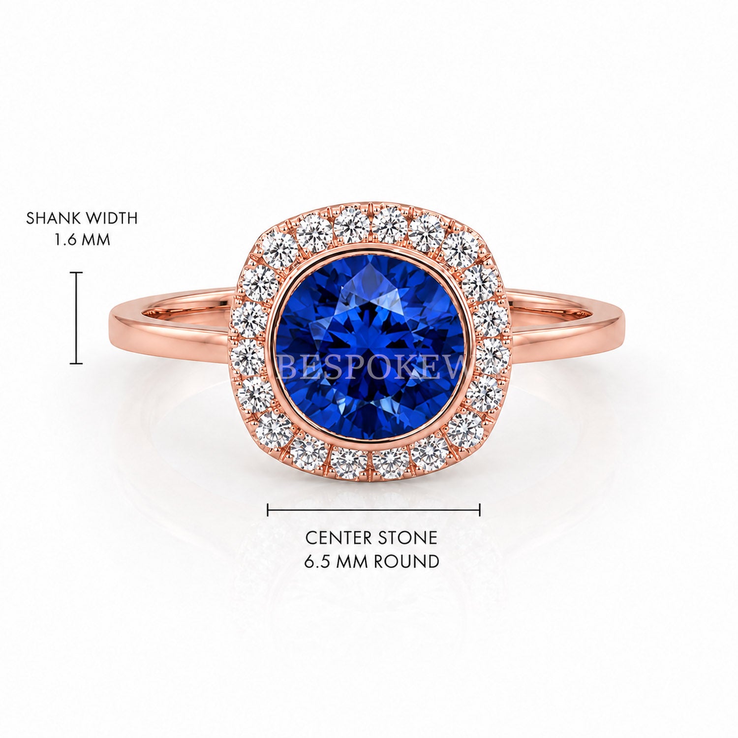 The Aria - Halo Engagement Ring — Lab-Grown Sapphire, 0.5ct