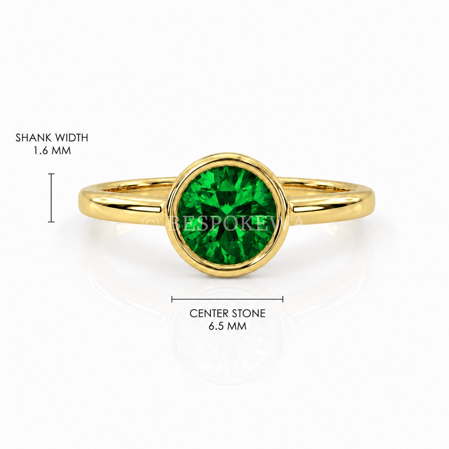 The Aurelia - Bezel Solitaire — Lab-Grown Emerald, 0.5ct