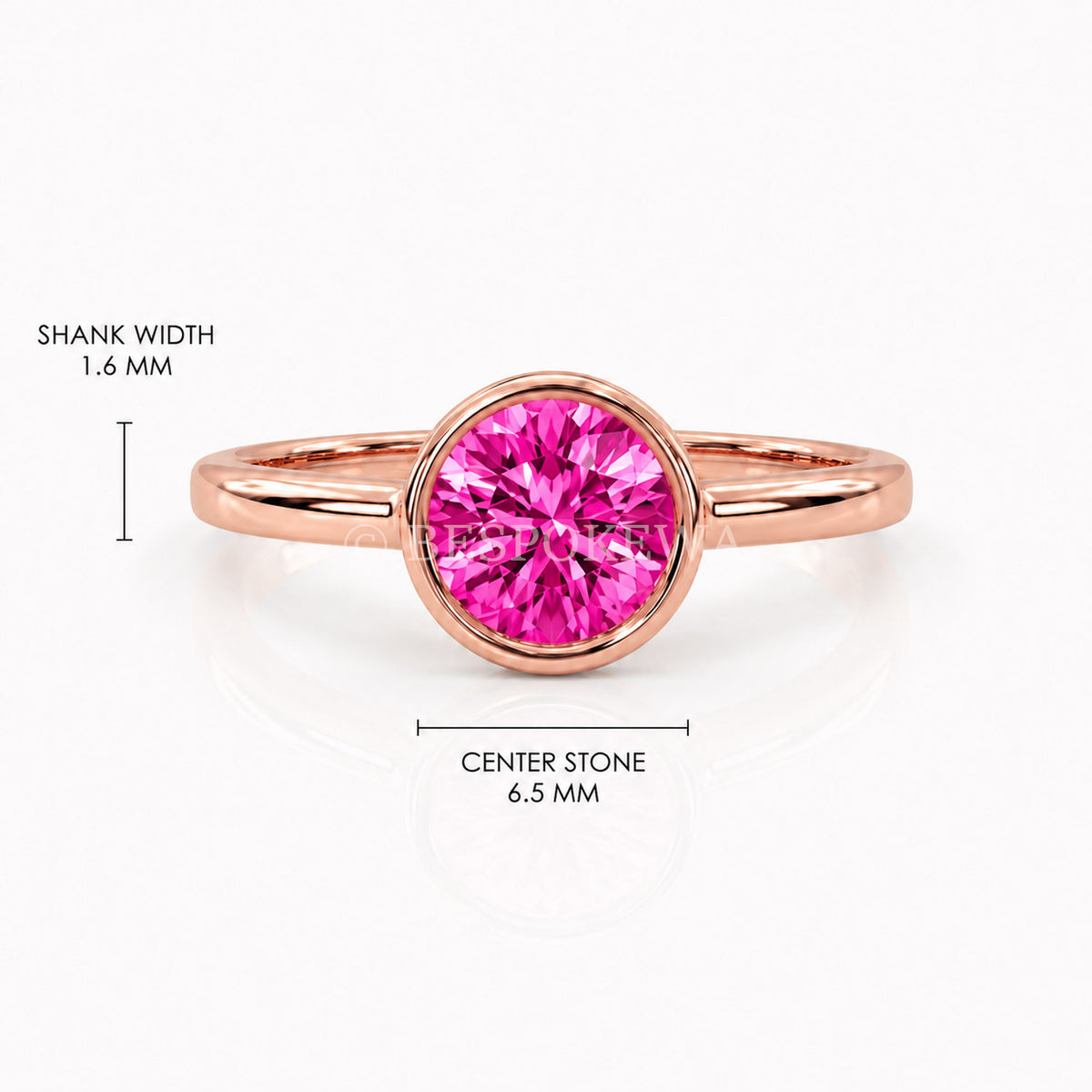 The Aurelia - Bezel Solitaire — Lab-Grown Pink Sapphire, 0.5ct