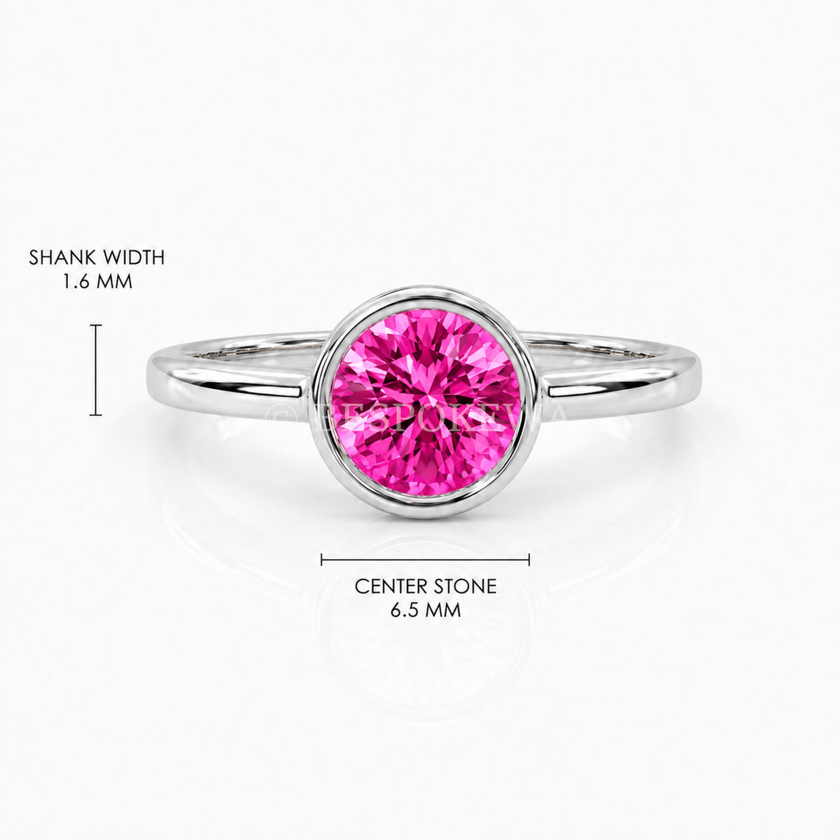 The Aurelia - Bezel Solitaire — Lab-Grown Pink Sapphire, 0.5ct