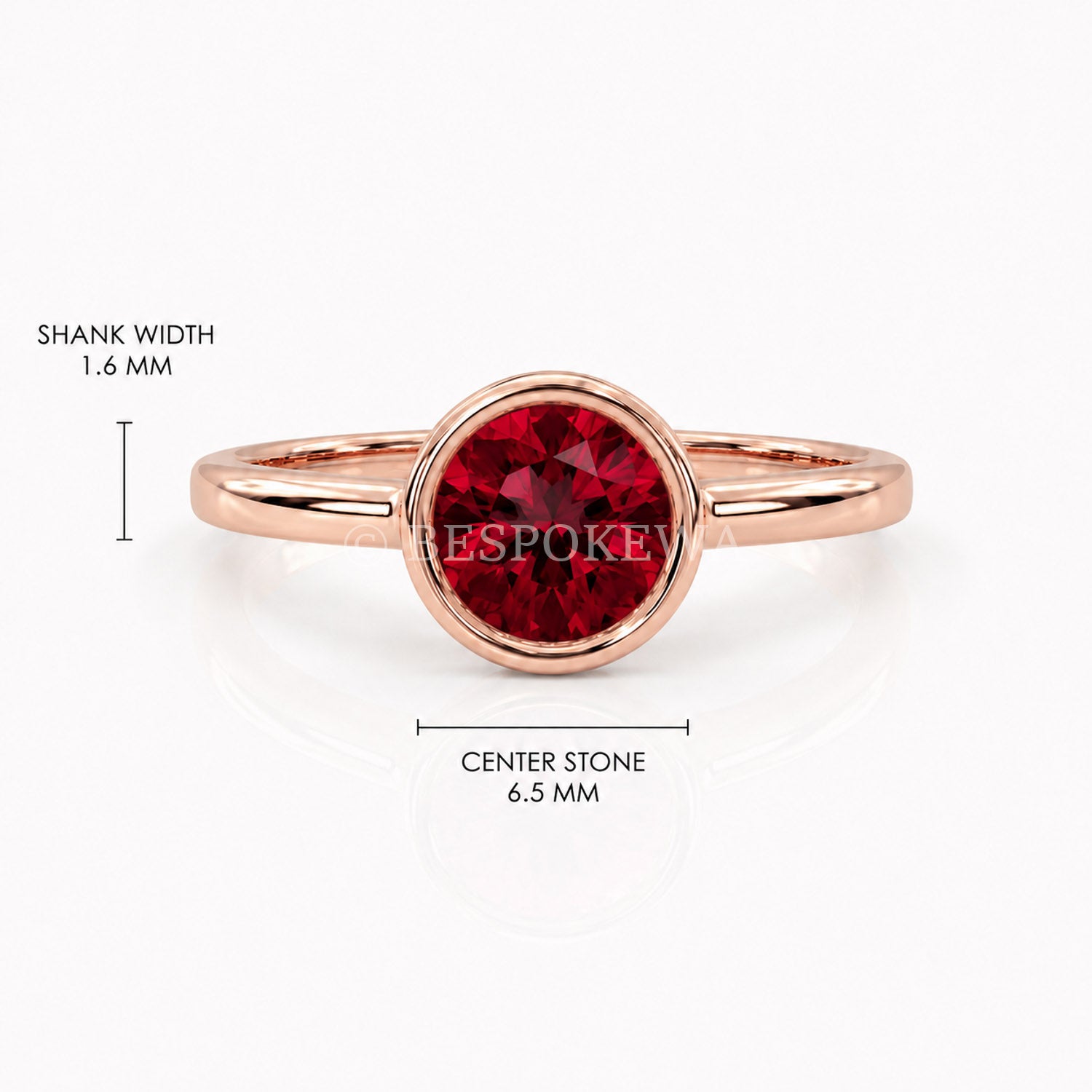 The Aurelia - Bezel Solitaire — Lab-Grown Ruby, 0.5ct