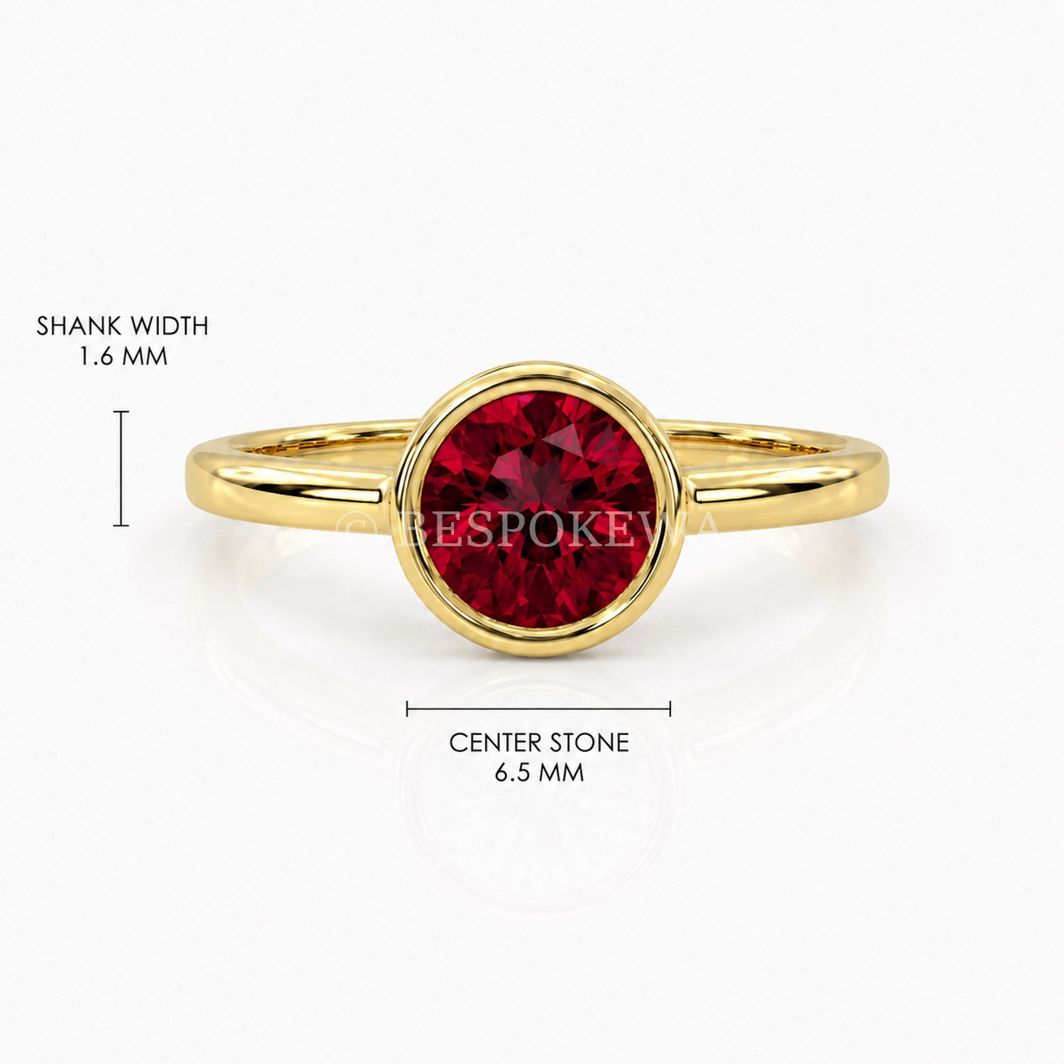 The Aurelia - Bezel Solitaire — Lab-Grown Ruby, 0.5ct