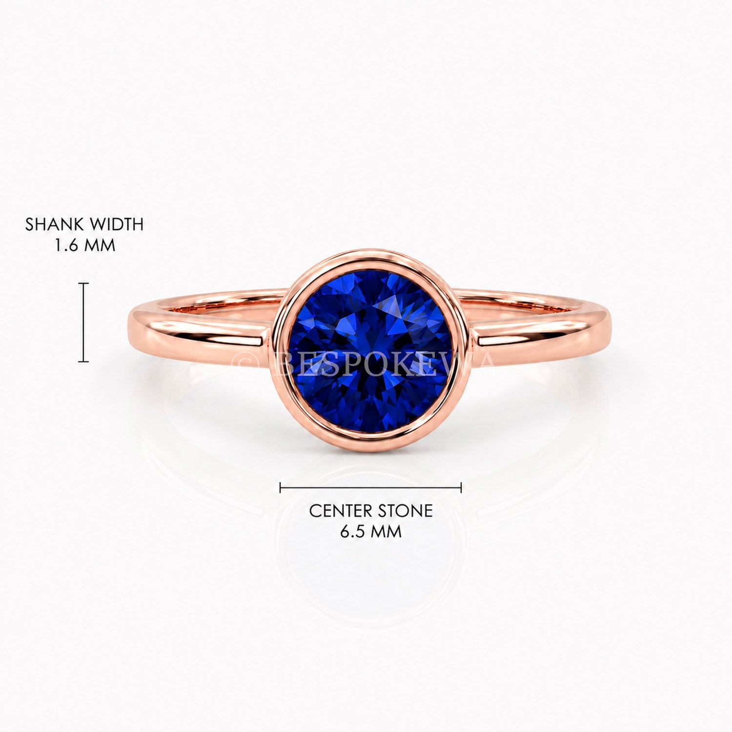 The Aurelia - Bezel Solitaire — Lab-Grown Sapphire, 0.5ct