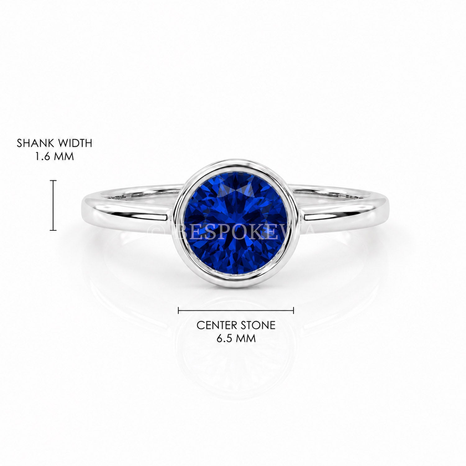 The Aurelia - Bezel Solitaire — Lab-Grown Sapphire, 0.5ct