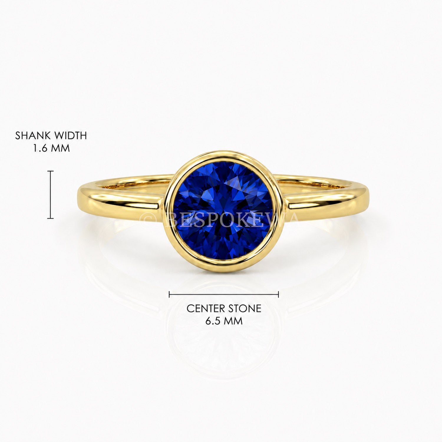 The Aurelia - Bezel Solitaire — Lab-Grown Sapphire, 0.5ct