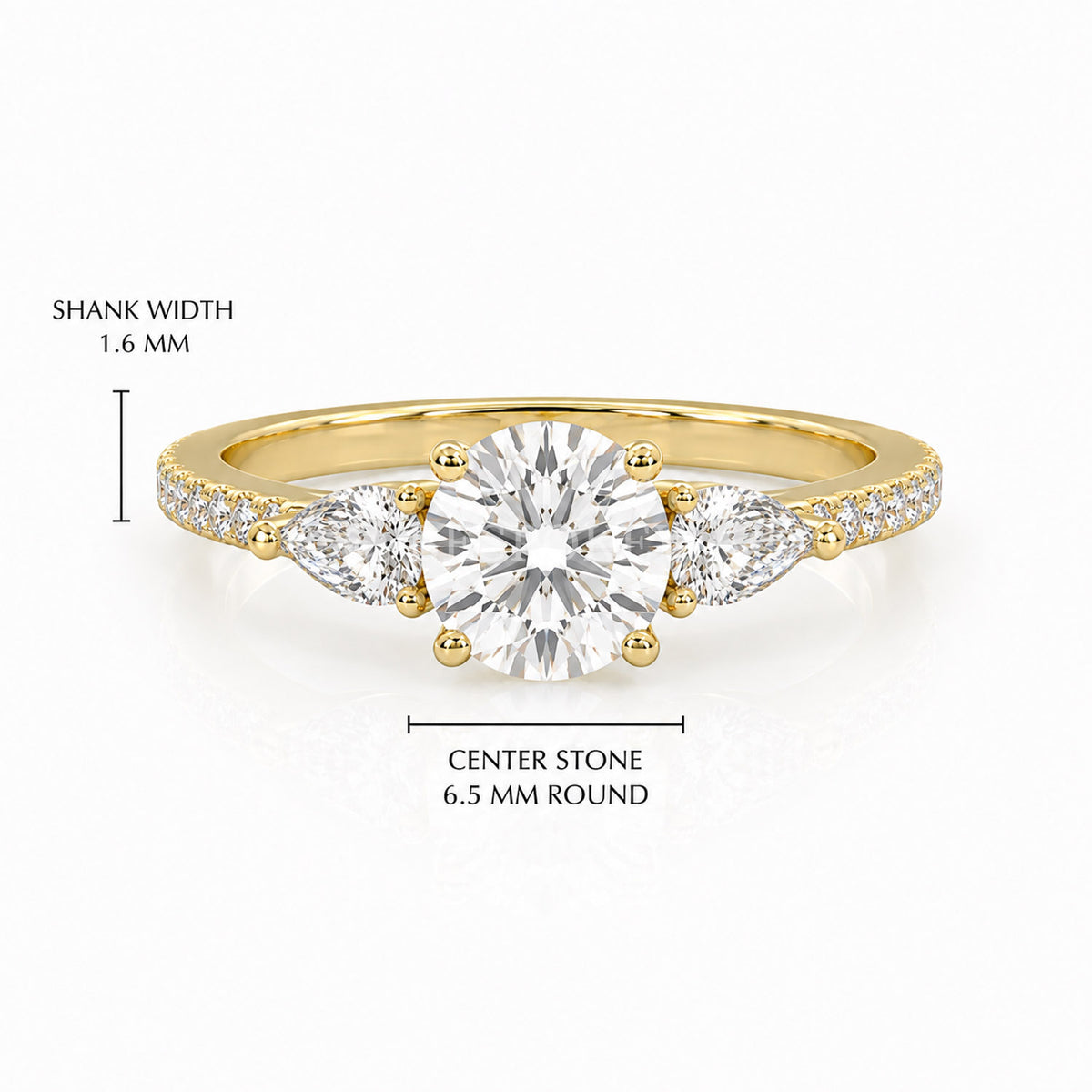 The Elara - Three Stone Engagement Ring — Lab-Grown Diamond, 0.5ct