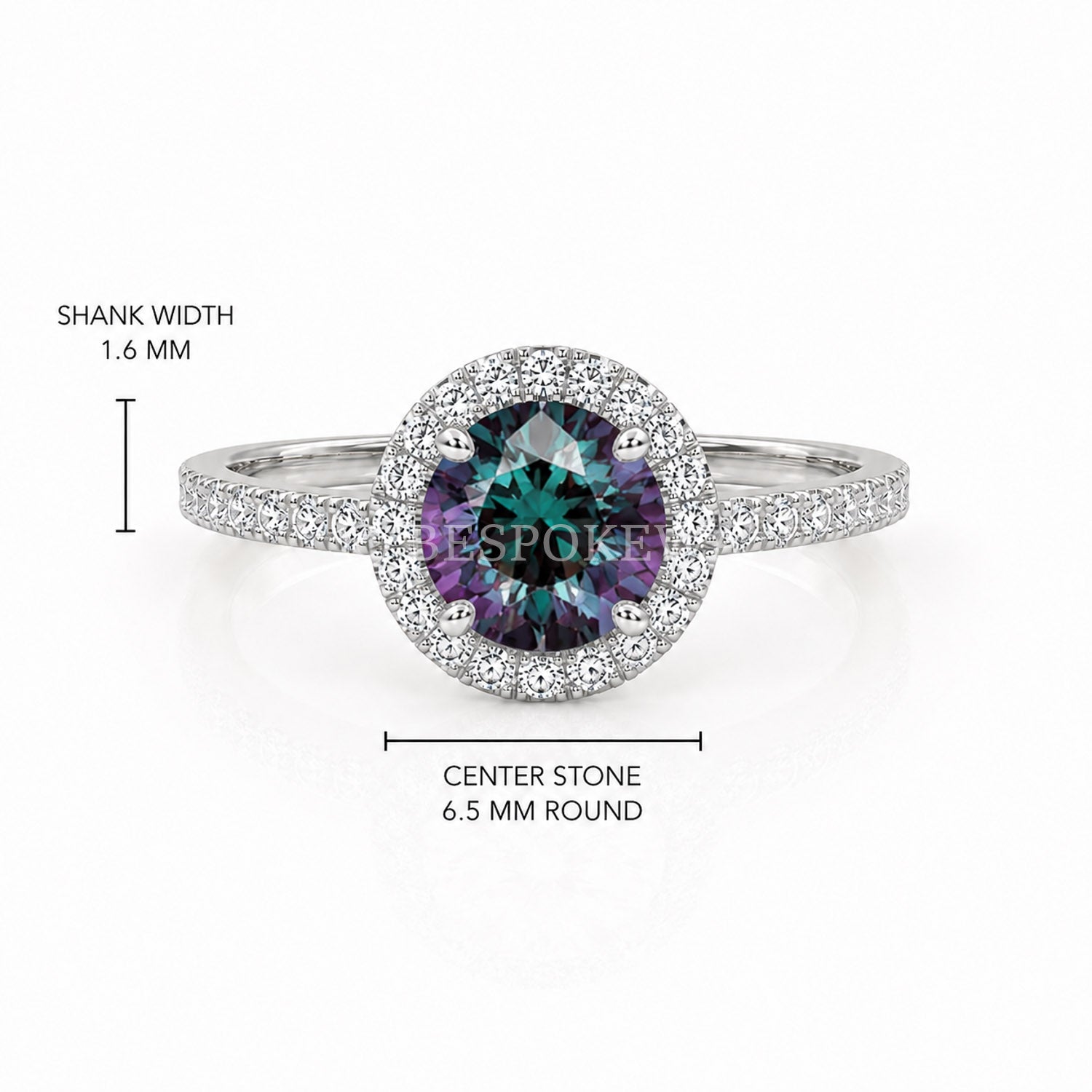 The Elin - Halo Engagement Ring — Lab-Grown Alexandrite, 2.5ct