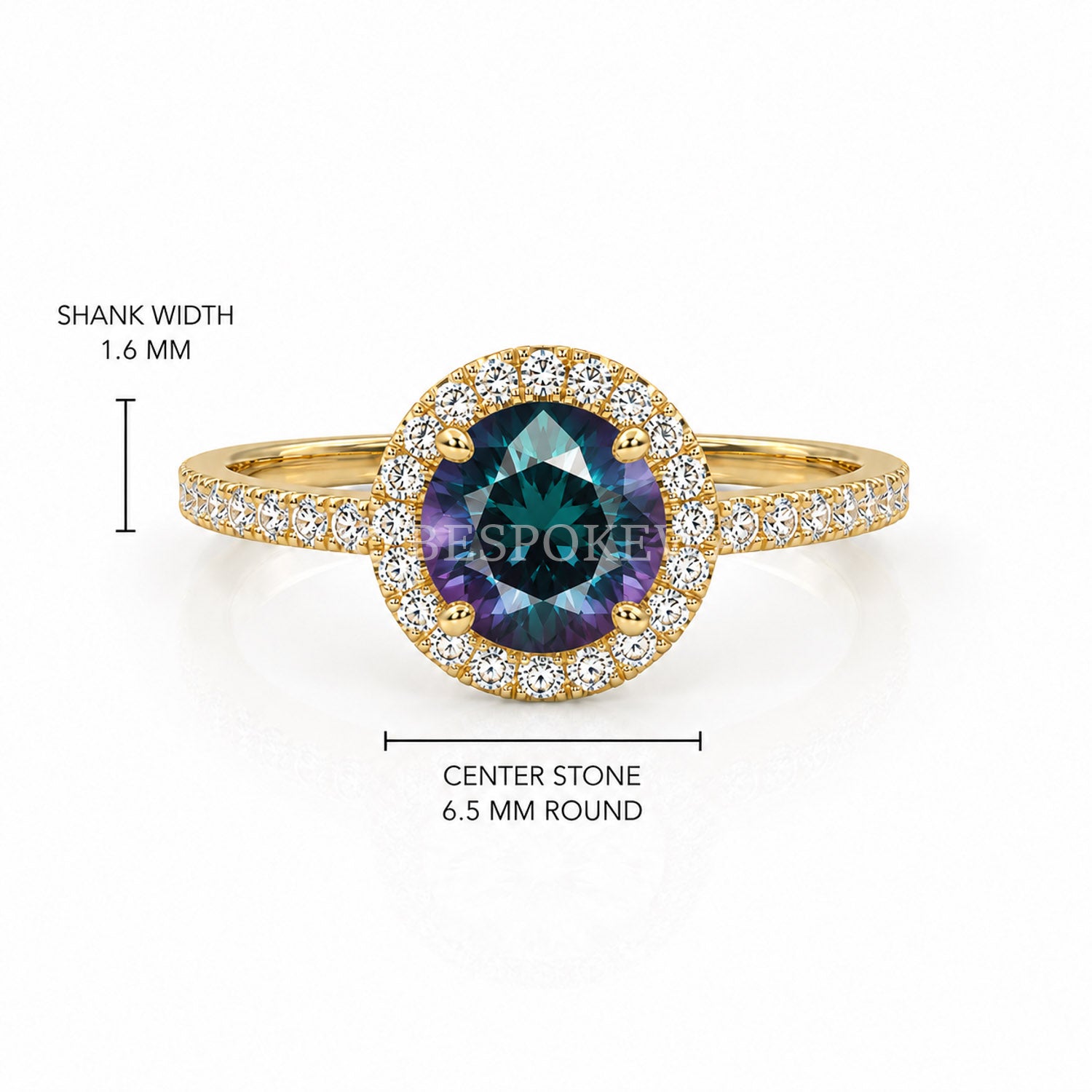 The Elin - Halo Engagement Ring — Lab-Grown Alexandrite, 1.5ct