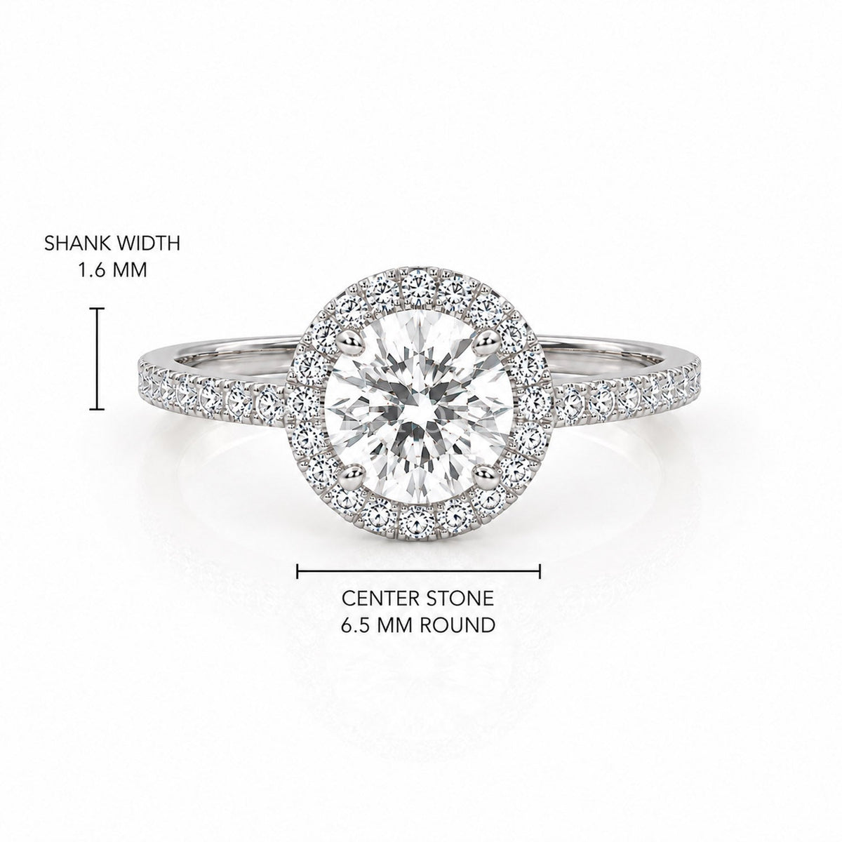 The Elin - Halo Engagement Ring — Lab-Grown Diamond, 1ct