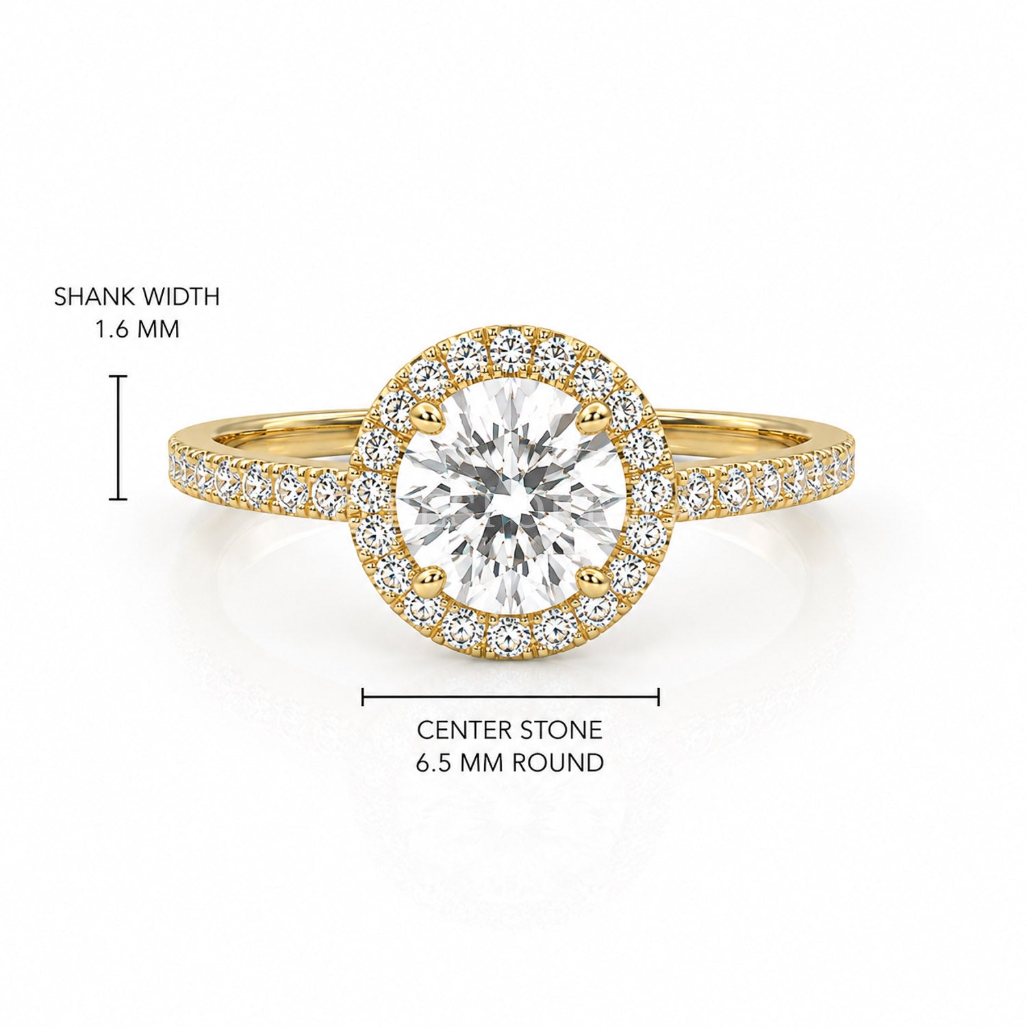 The Elin - Halo Engagement Ring — Lab-Grown Diamond, 1.5ct