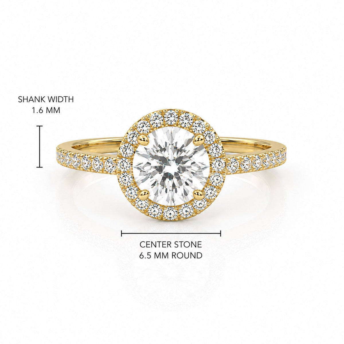 The Elin - Halo Engagement Ring — Lab-Grown Diamond, 1ct