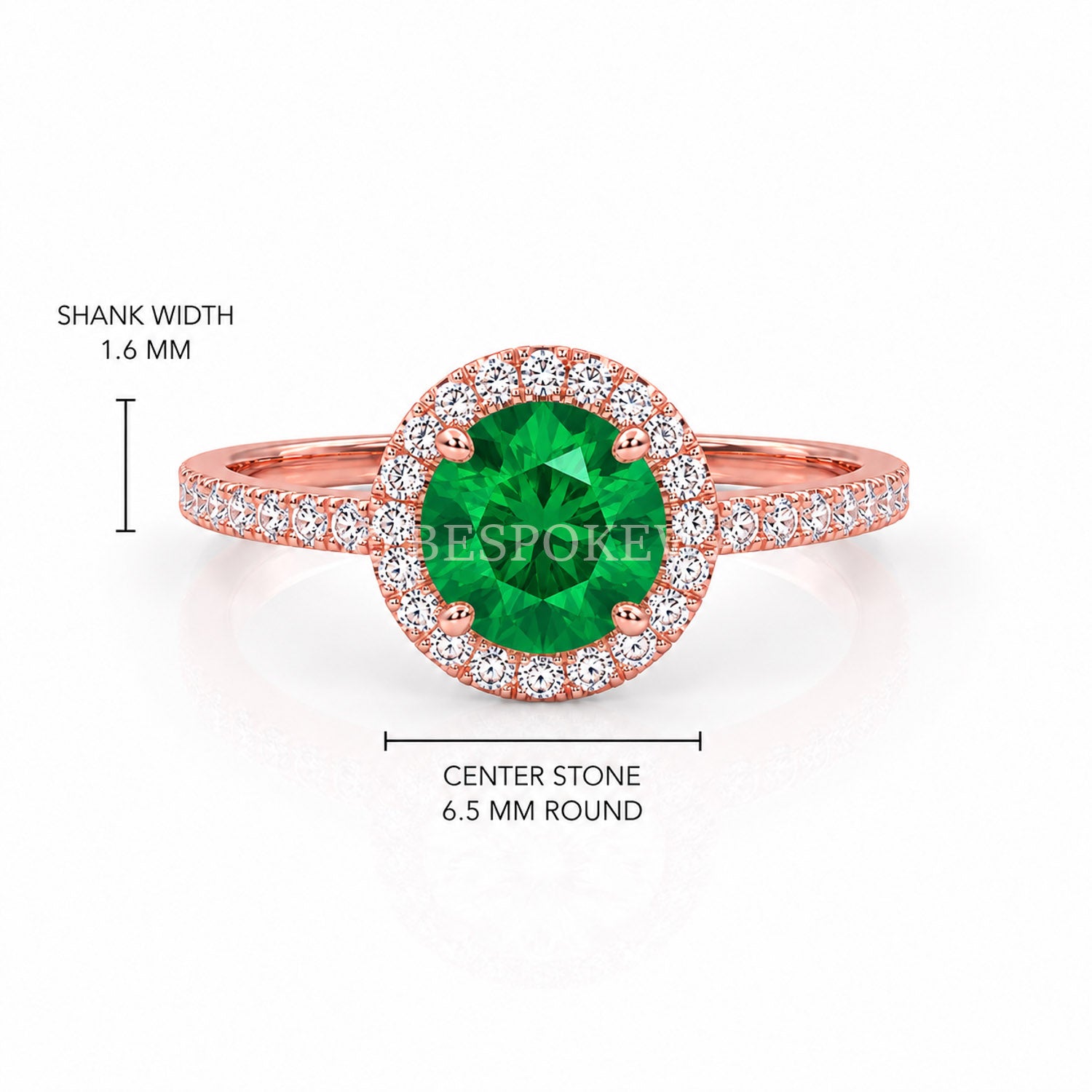 The Elin - Halo Engagement Ring — Lab-Grown Emerald, 3ct