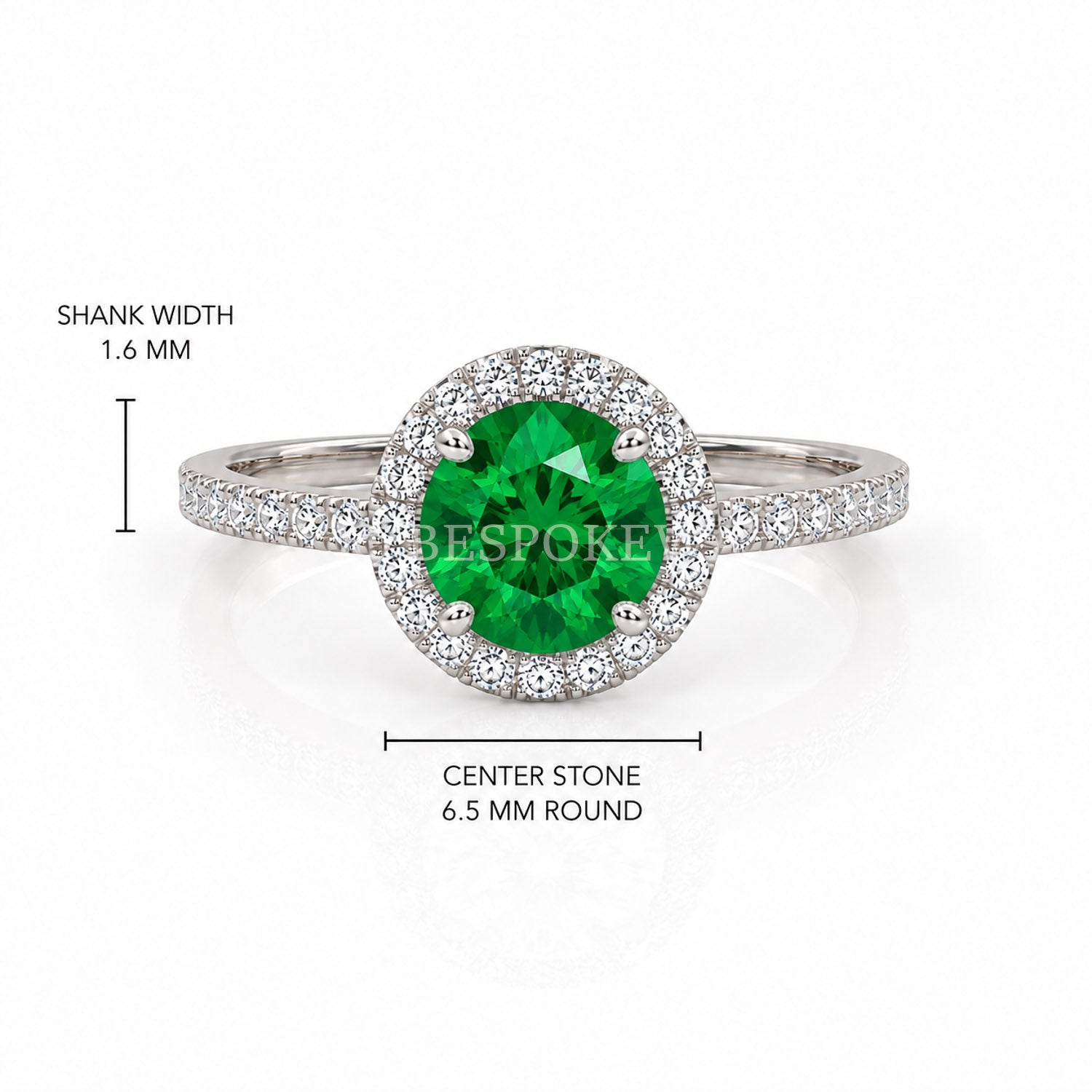 The Elin - Halo Engagement Ring — Lab-Grown Emerald, 0.5ct