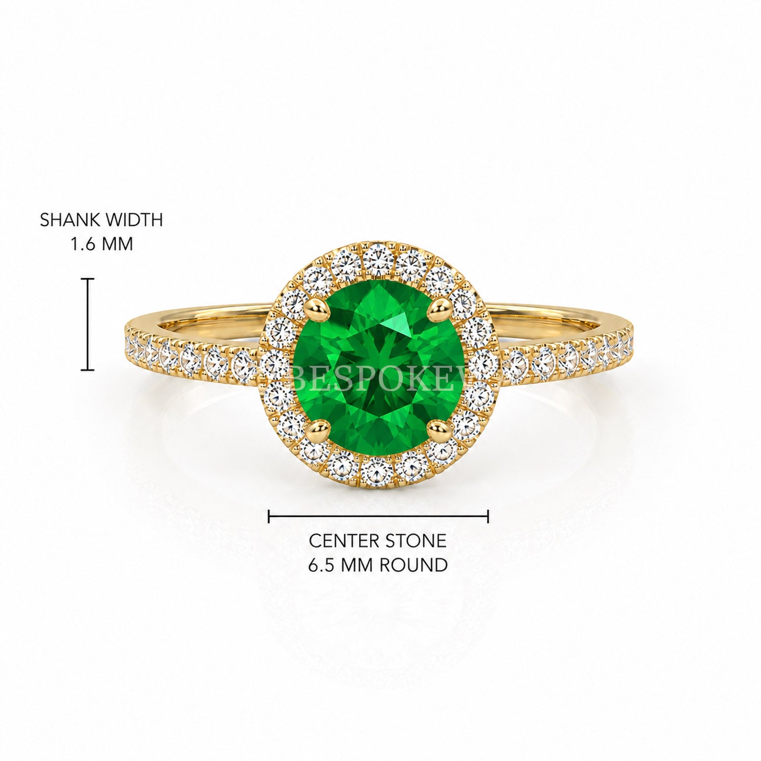 The Elin - Halo Engagement Ring — Lab-Grown Emerald, 2ct