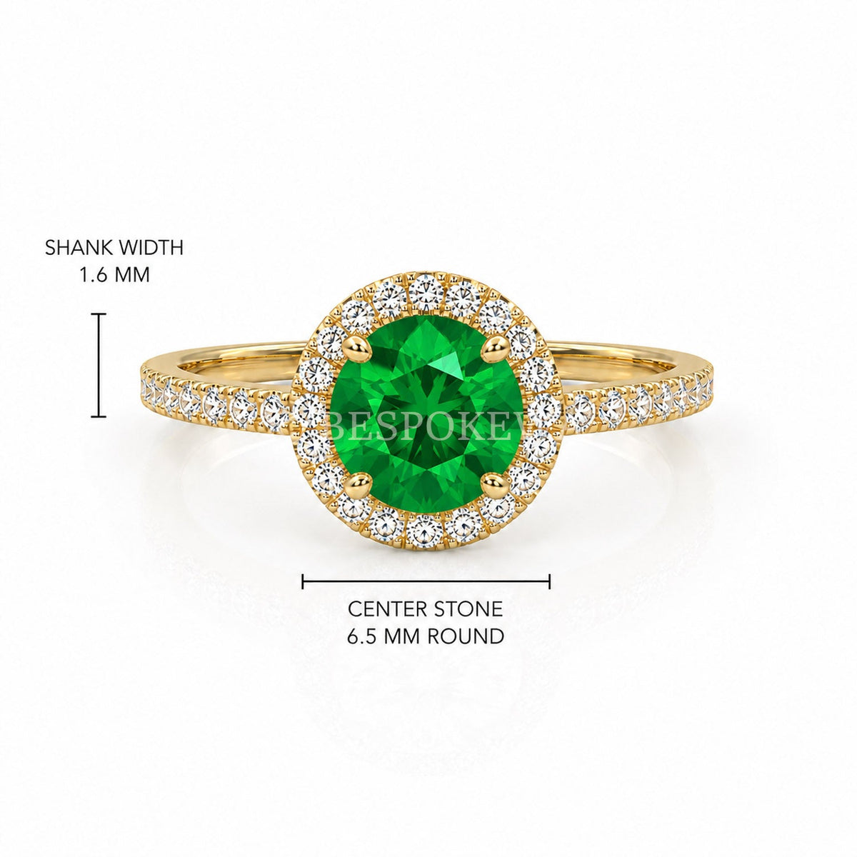 The Elin - Halo Engagement Ring — Lab-Grown Emerald, 2.5ct